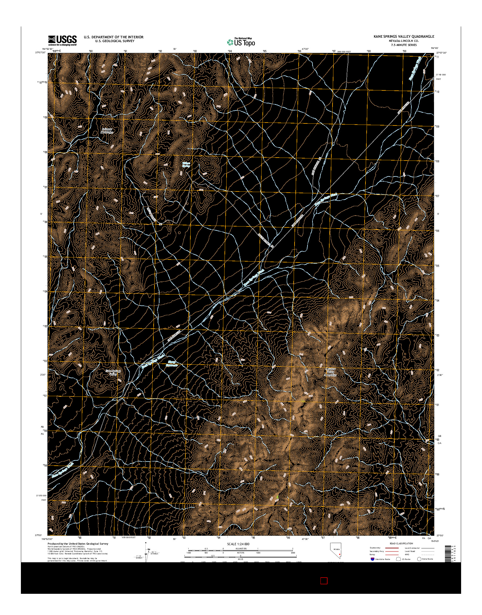 USGS US TOPO 7.5-MINUTE MAP FOR KANE SPRINGS VALLEY, NV 2015