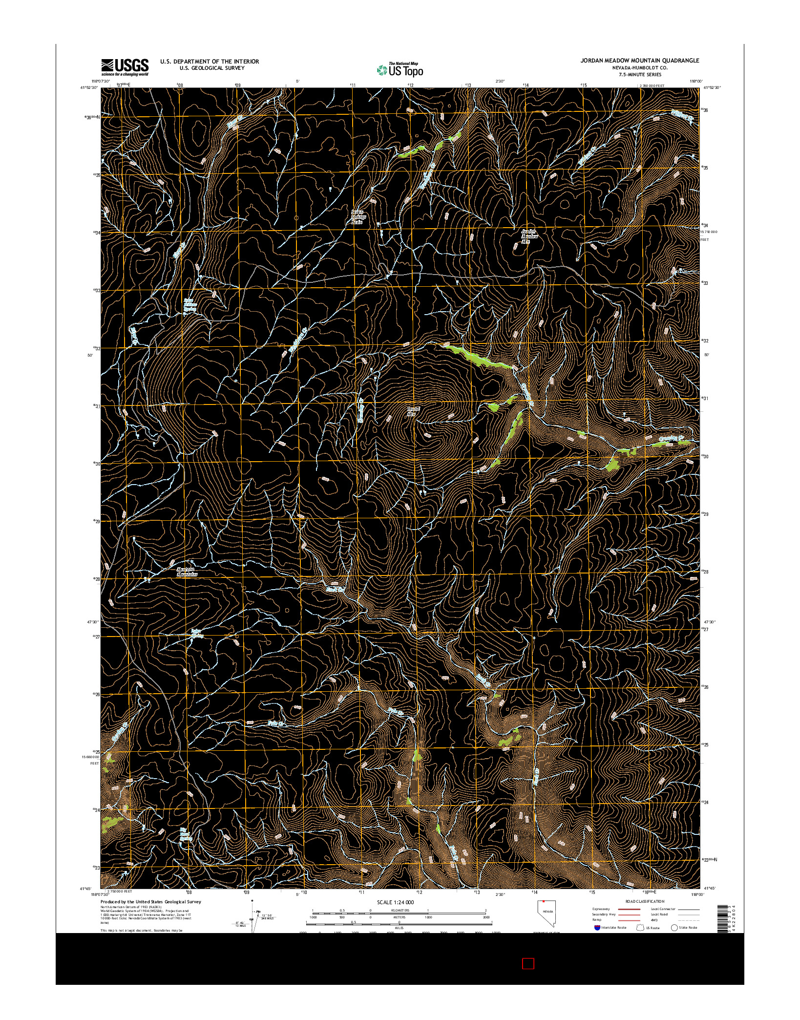 USGS US TOPO 7.5-MINUTE MAP FOR JORDAN MEADOW MOUNTAIN, NV 2015