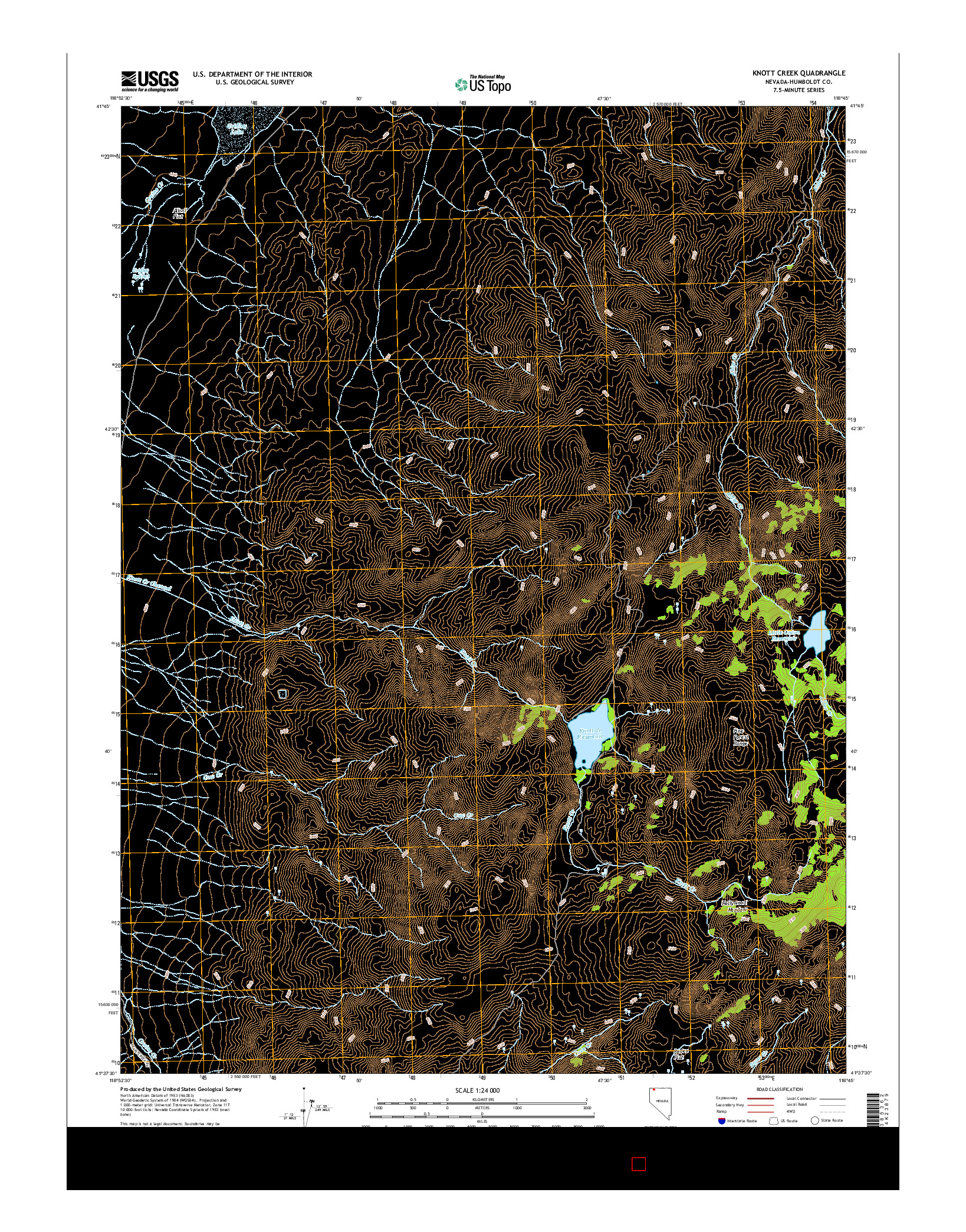 USGS US TOPO 7.5-MINUTE MAP FOR KNOTT CREEK, NV 2015