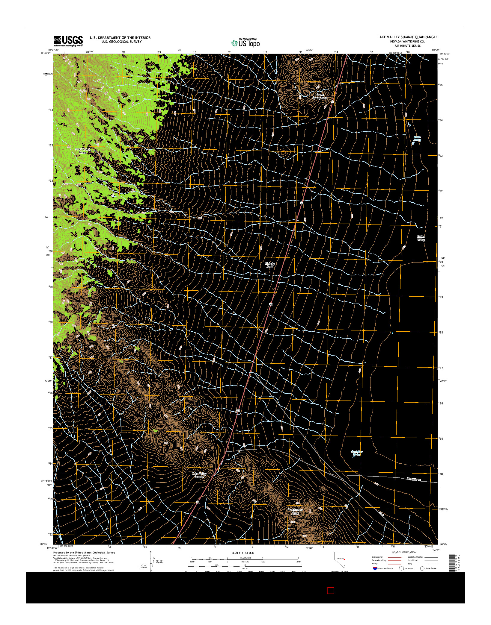 USGS US TOPO 7.5-MINUTE MAP FOR LAKE VALLEY SUMMIT, NV 2015