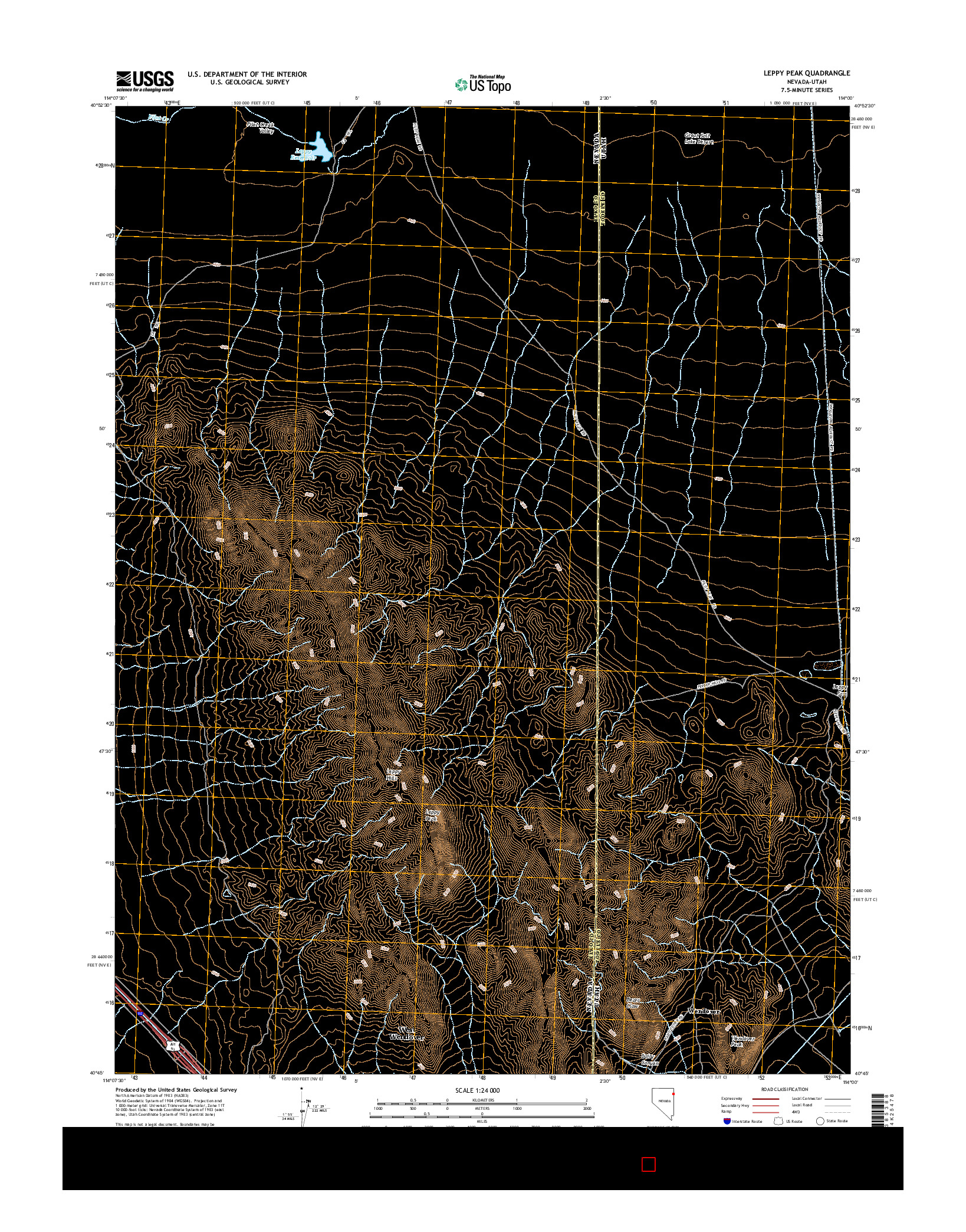 USGS US TOPO 7.5-MINUTE MAP FOR LEPPY PEAK, NV-UT 2015