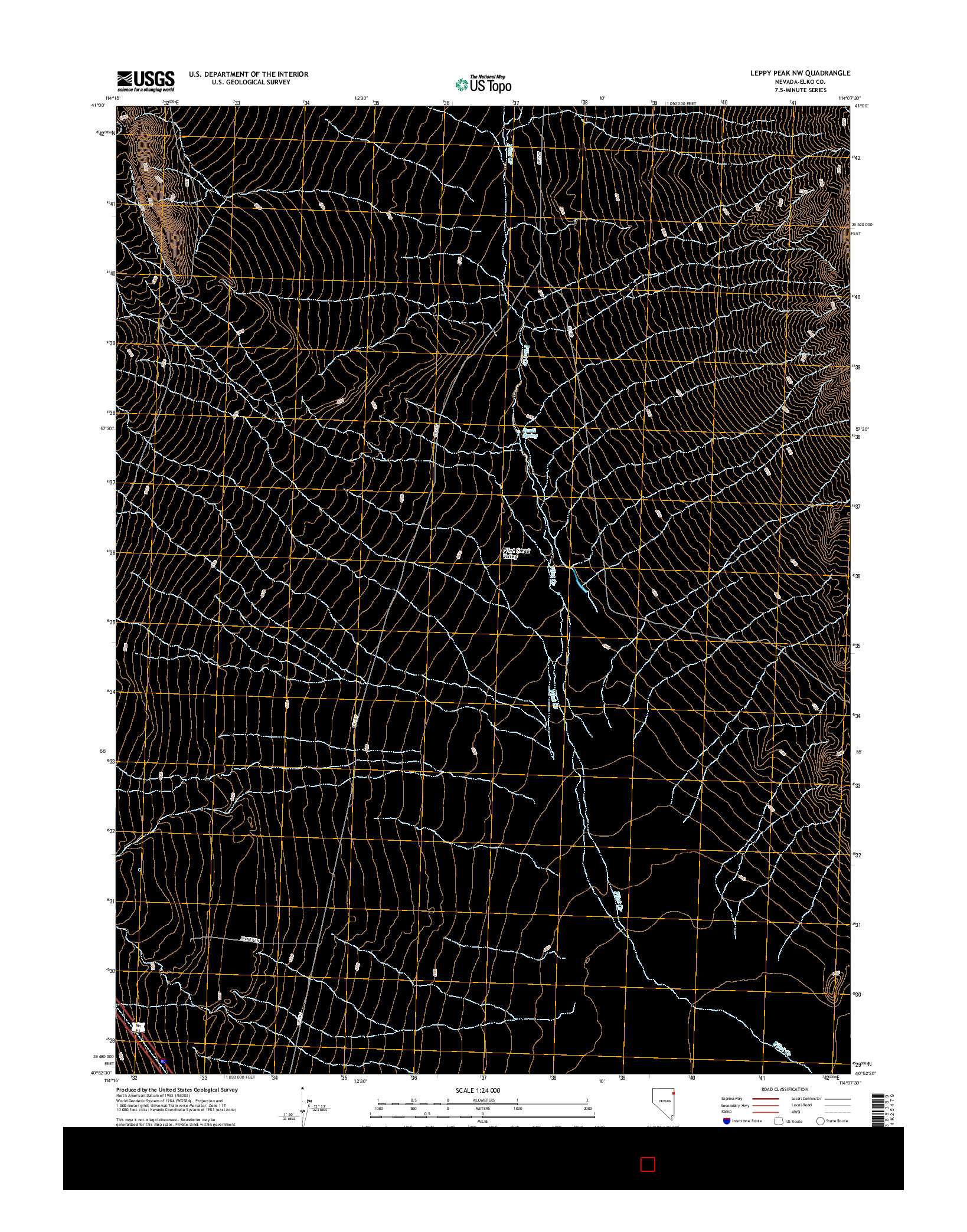 USGS US TOPO 7.5-MINUTE MAP FOR LEPPY PEAK NW, NV 2015