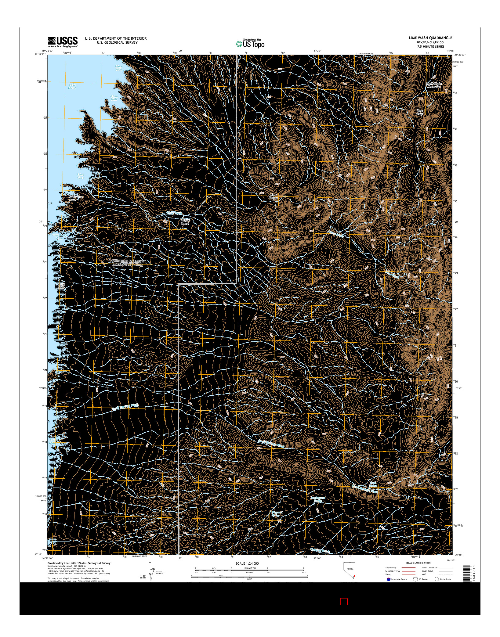 USGS US TOPO 7.5-MINUTE MAP FOR LIME WASH, NV 2015