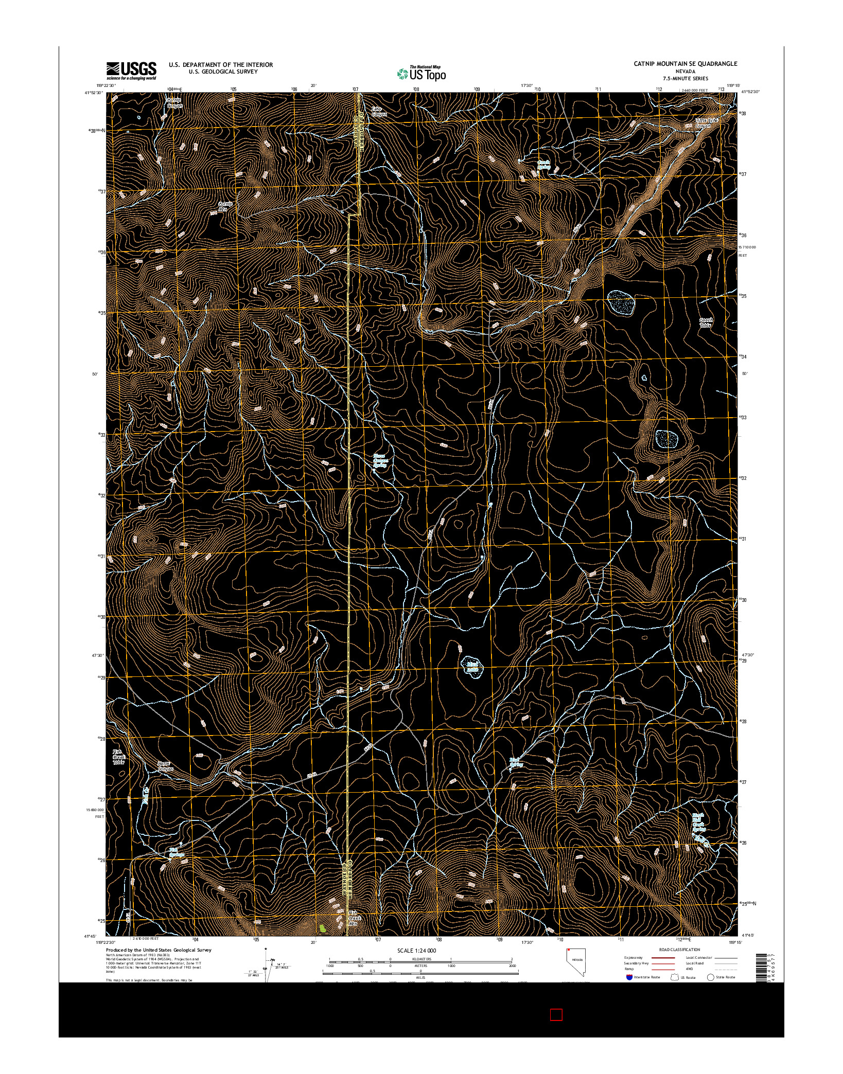 USGS US TOPO 7.5-MINUTE MAP FOR CATNIP MOUNTAIN SE, NV 2015