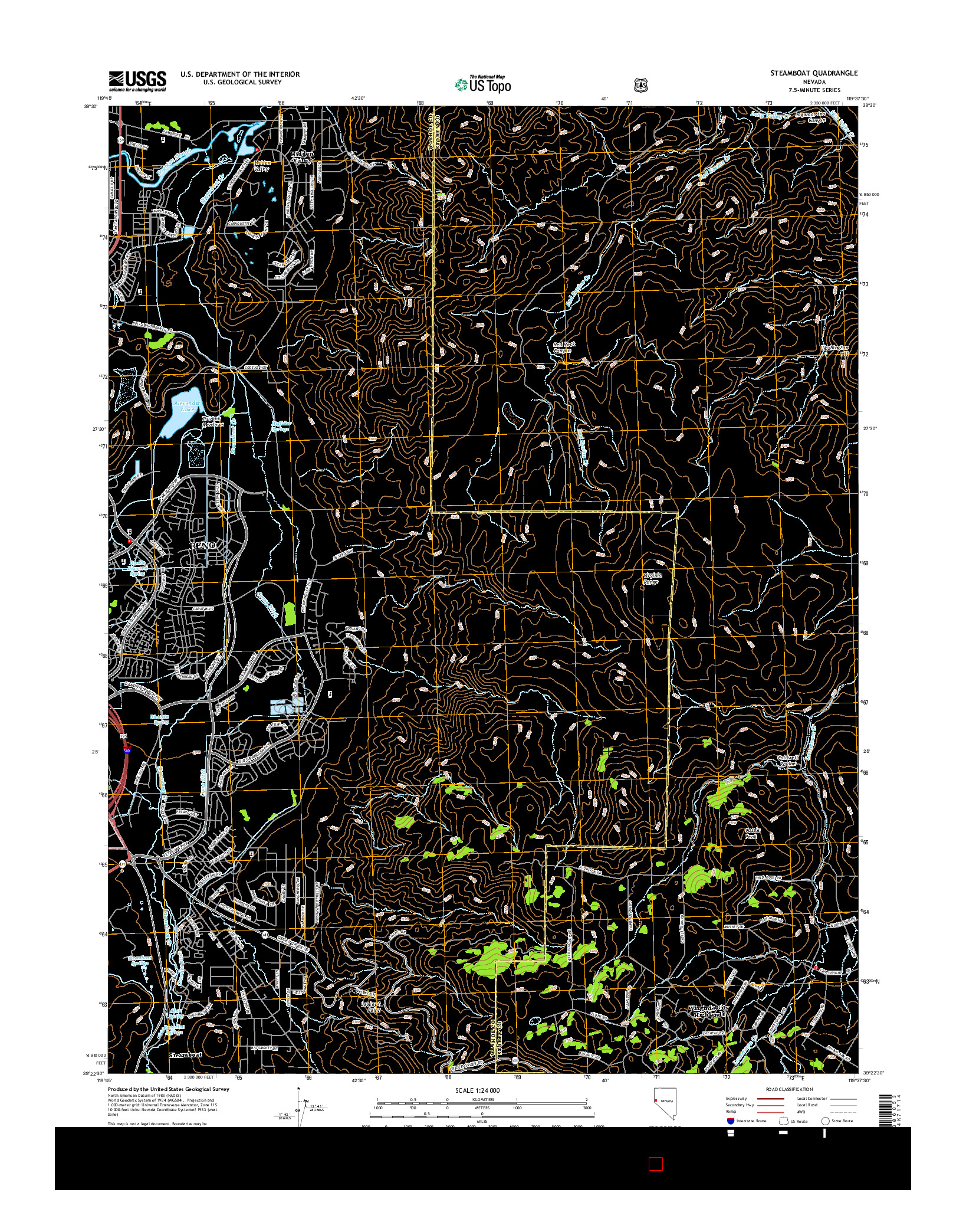 USGS US TOPO 7.5-MINUTE MAP FOR STEAMBOAT, NV 2015