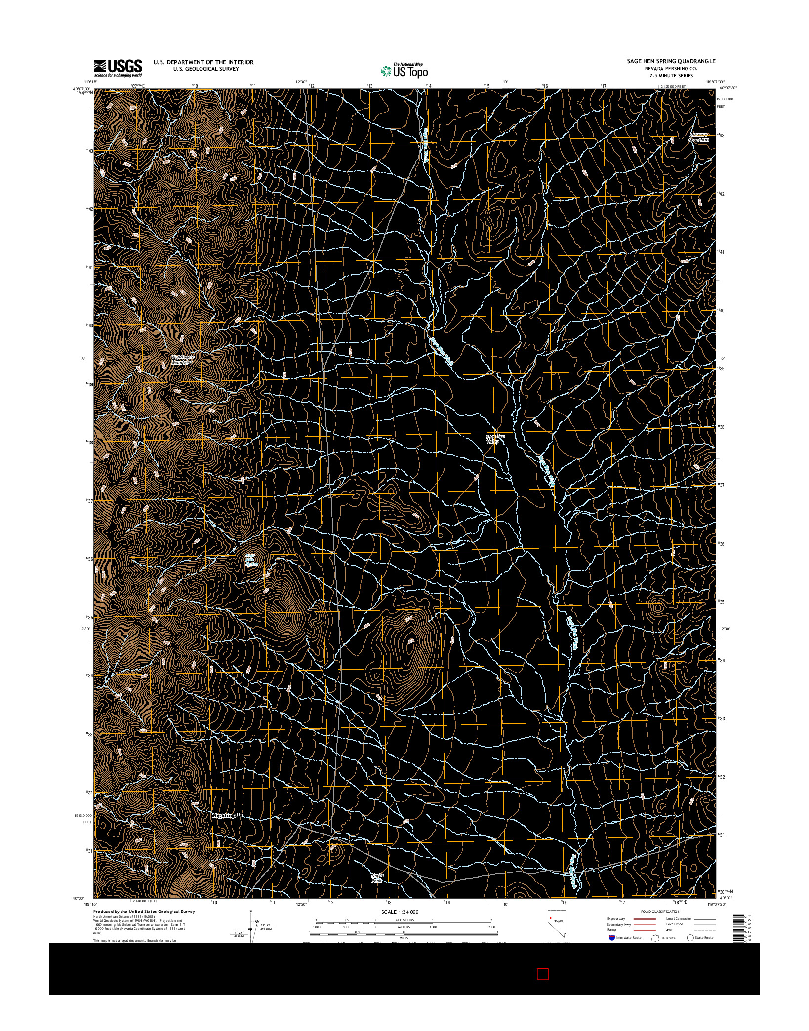 USGS US TOPO 7.5-MINUTE MAP FOR SAGE HEN SPRING, NV 2015