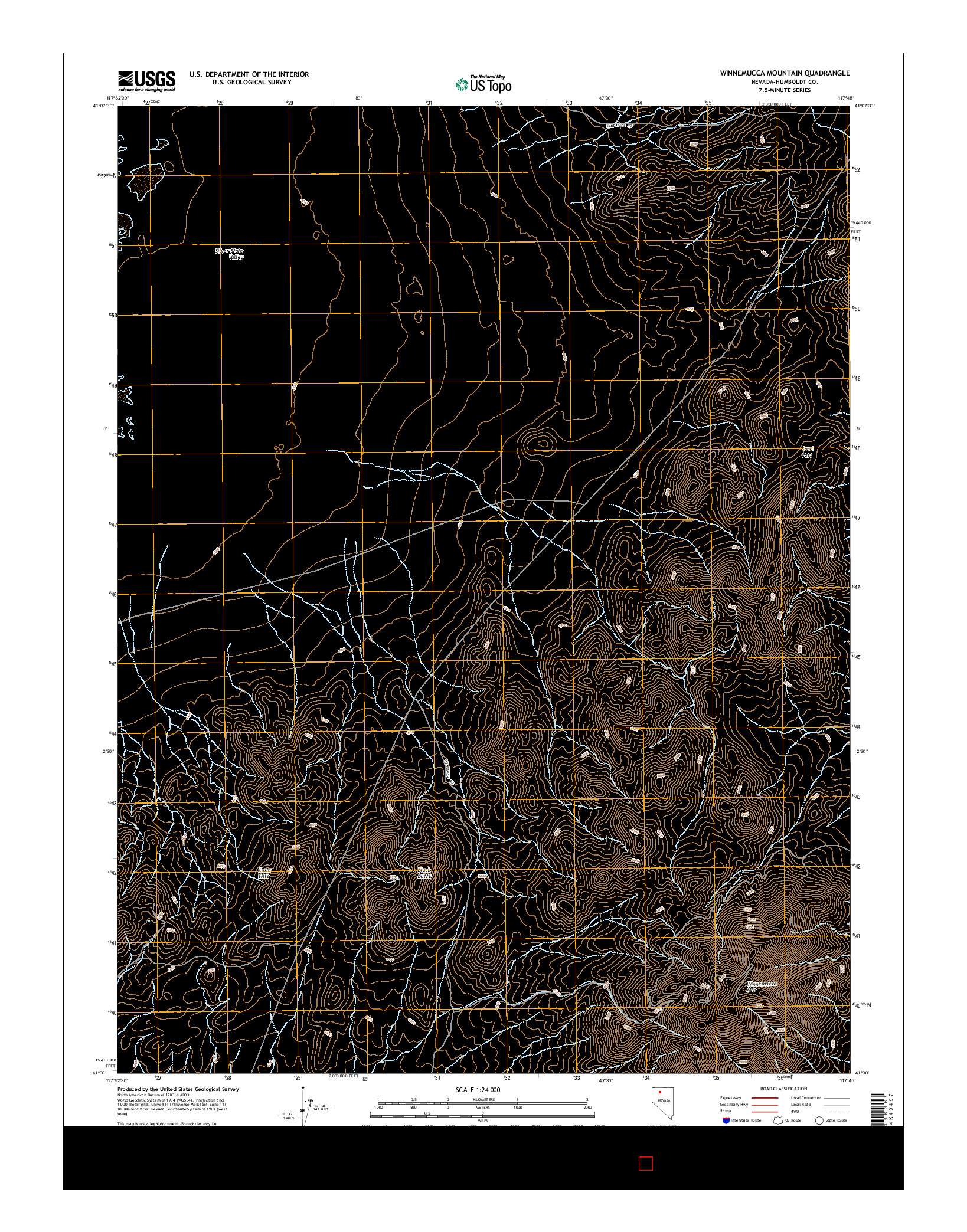 USGS US TOPO 7.5-MINUTE MAP FOR WINNEMUCCA MOUNTAIN, NV 2015