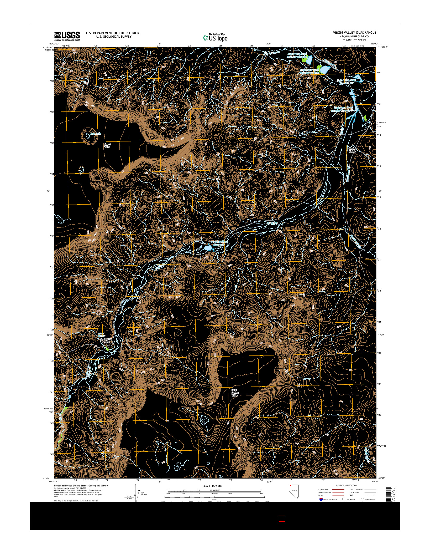 USGS US TOPO 7.5-MINUTE MAP FOR VIRGIN VALLEY, NV 2015
