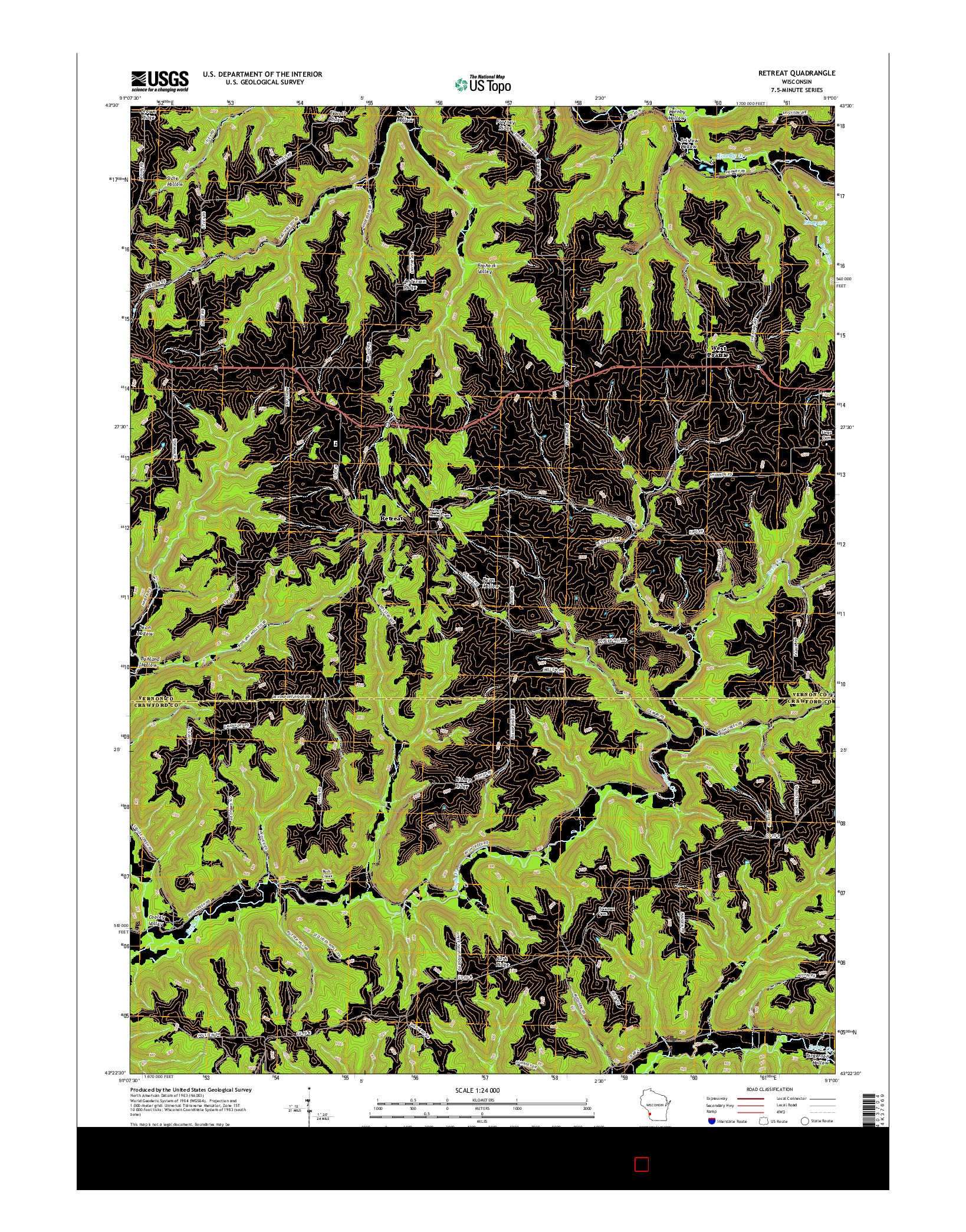 USGS US TOPO 7.5-MINUTE MAP FOR RETREAT, WI 2015
