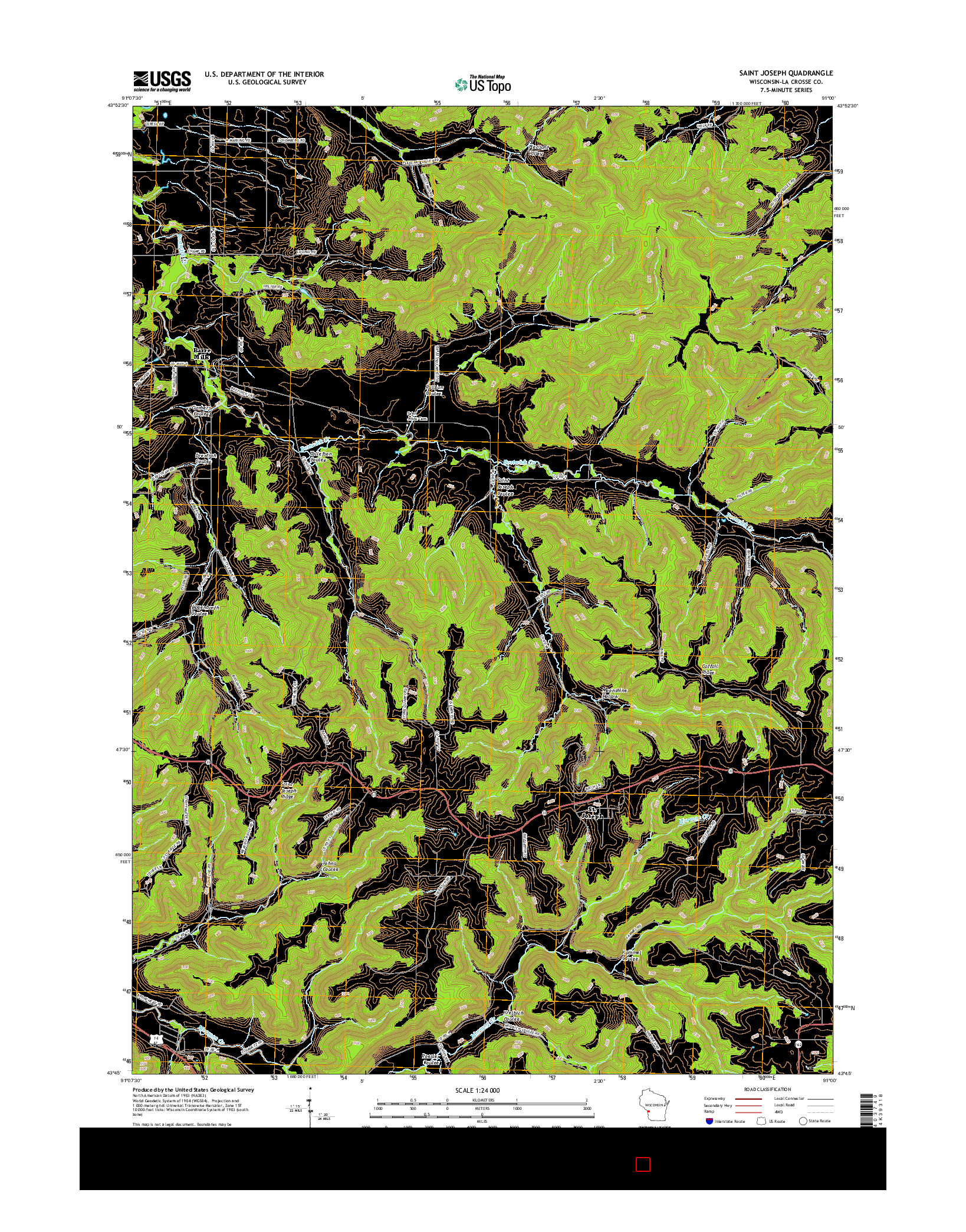 USGS US TOPO 7.5-MINUTE MAP FOR SAINT JOSEPH, WI 2015