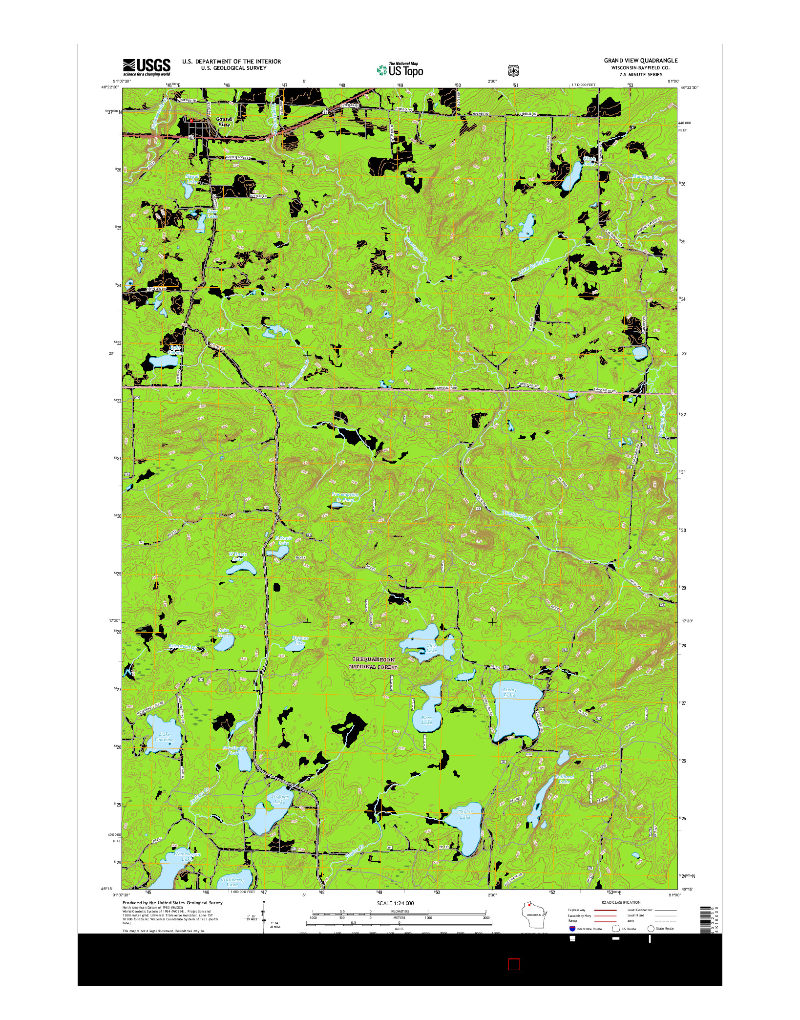 USGS US TOPO 7.5-MINUTE MAP FOR GRAND VIEW, WI 2015