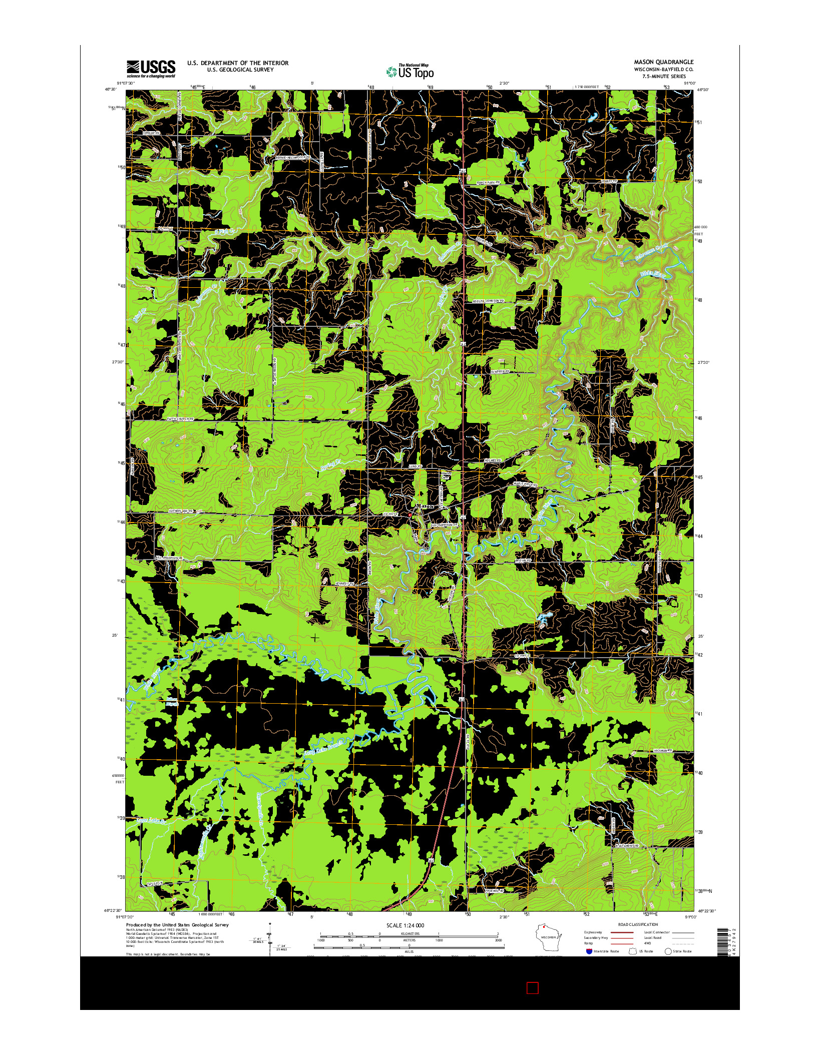 USGS US TOPO 7.5-MINUTE MAP FOR MASON, WI 2015