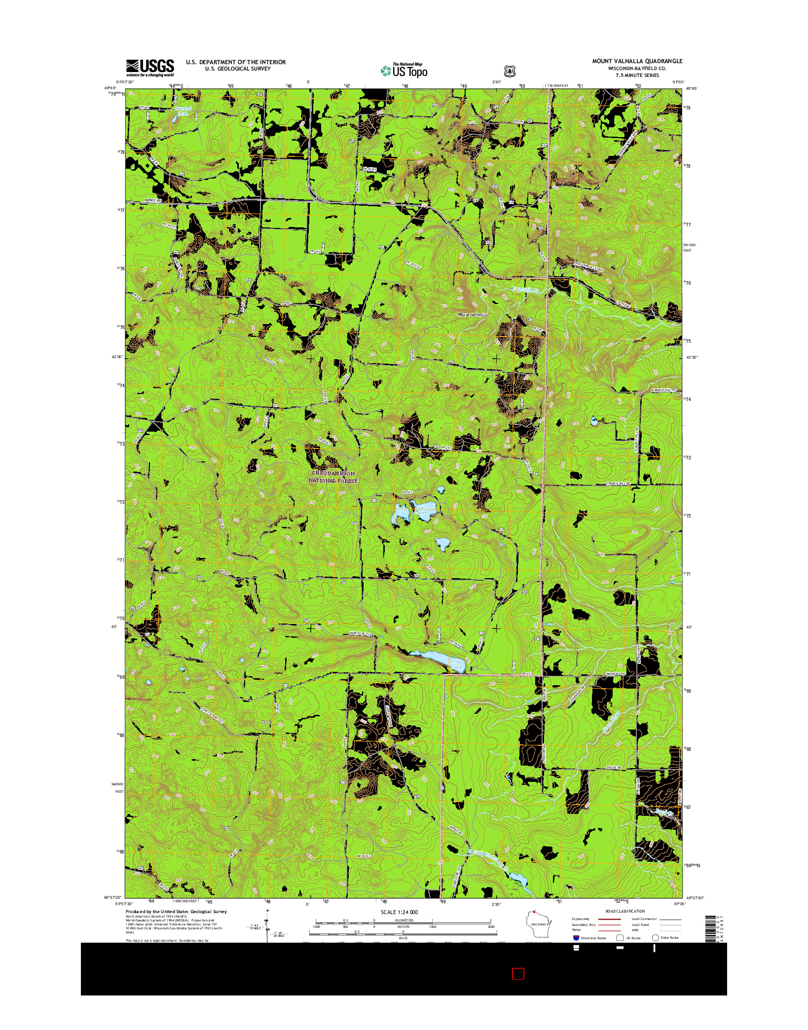 USGS US TOPO 7.5-MINUTE MAP FOR MOUNT VALHALLA, WI 2015