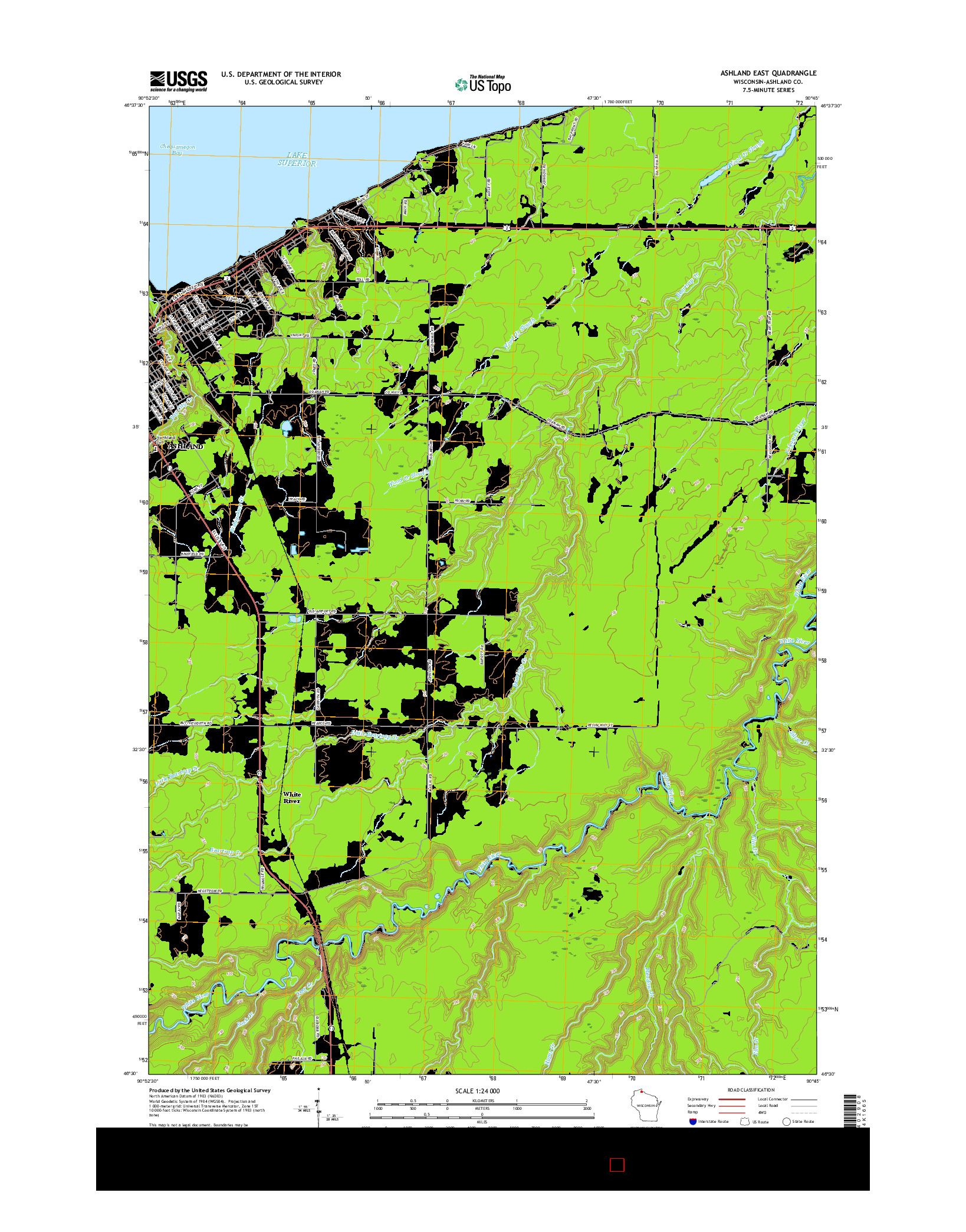 USGS US TOPO 7.5-MINUTE MAP FOR ASHLAND EAST, WI 2015
