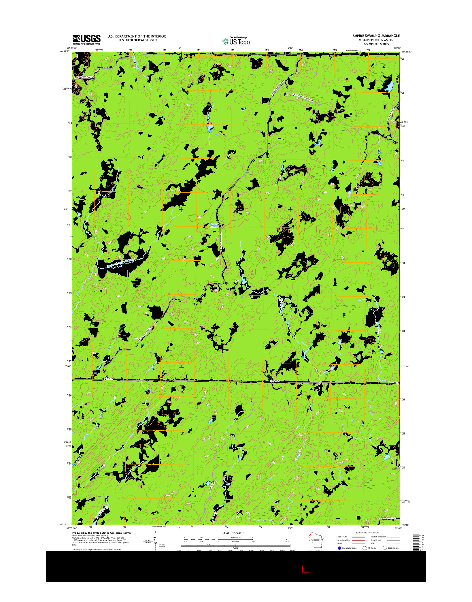 USGS US TOPO 7.5-MINUTE MAP FOR EMPIRE SWAMP, WI 2015