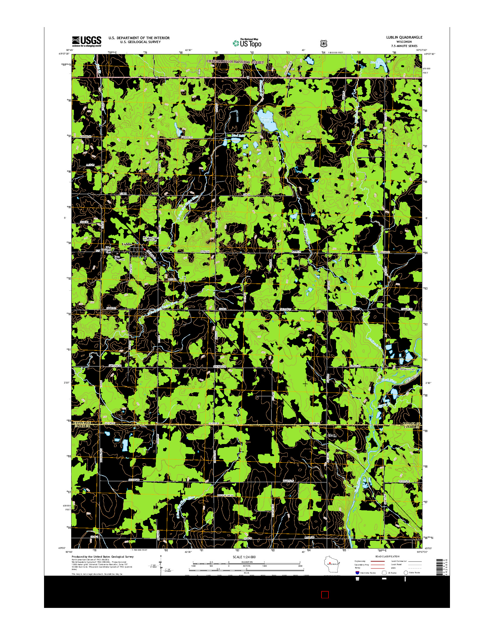 USGS US TOPO 7.5-MINUTE MAP FOR LUBLIN, WI 2015