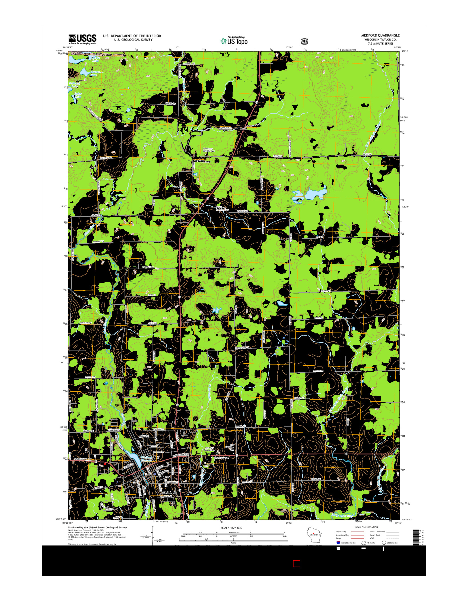 USGS US TOPO 7.5-MINUTE MAP FOR MEDFORD, WI 2015