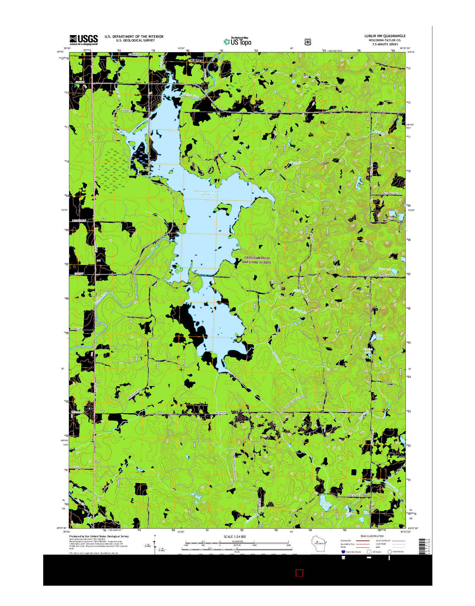 USGS US TOPO 7.5-MINUTE MAP FOR LUBLIN NW, WI 2015