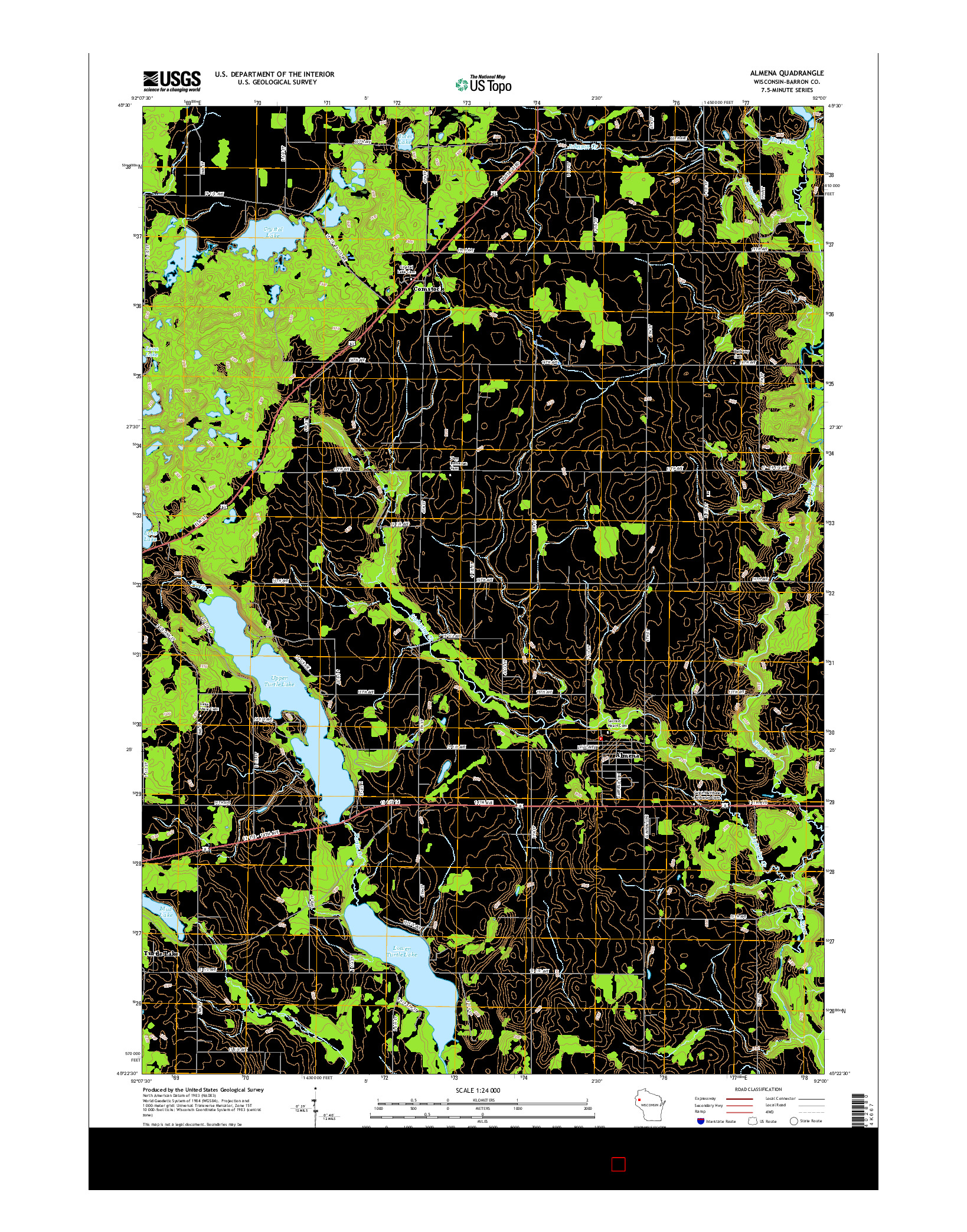 USGS US TOPO 7.5-MINUTE MAP FOR ALMENA, WI 2015