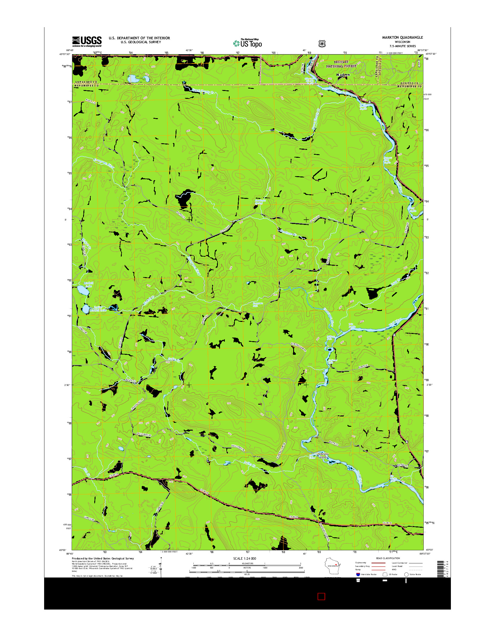 USGS US TOPO 7.5-MINUTE MAP FOR MARKTON, WI 2015