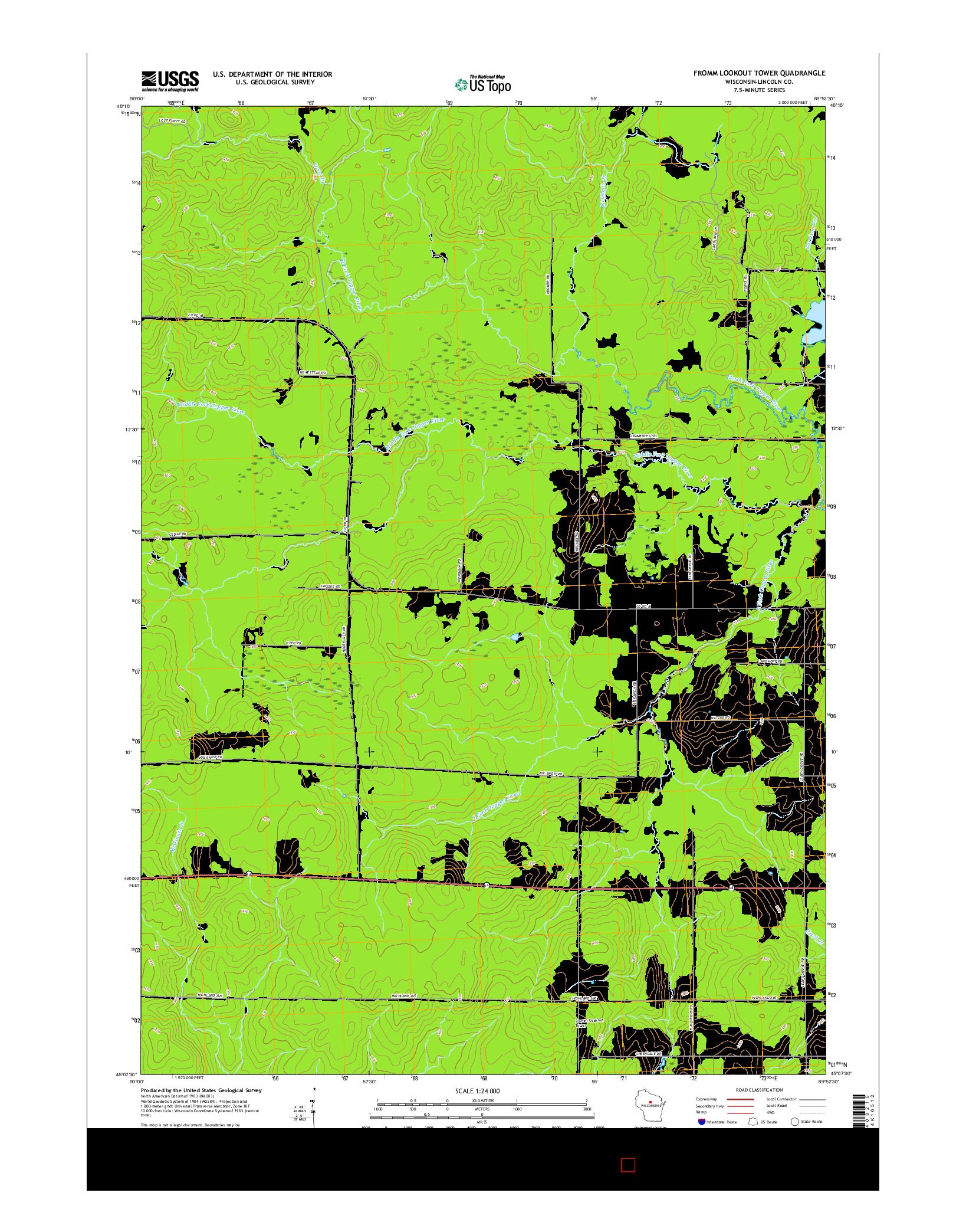 USGS US TOPO 7.5-MINUTE MAP FOR FROMM LOOKOUT TOWER, WI 2015