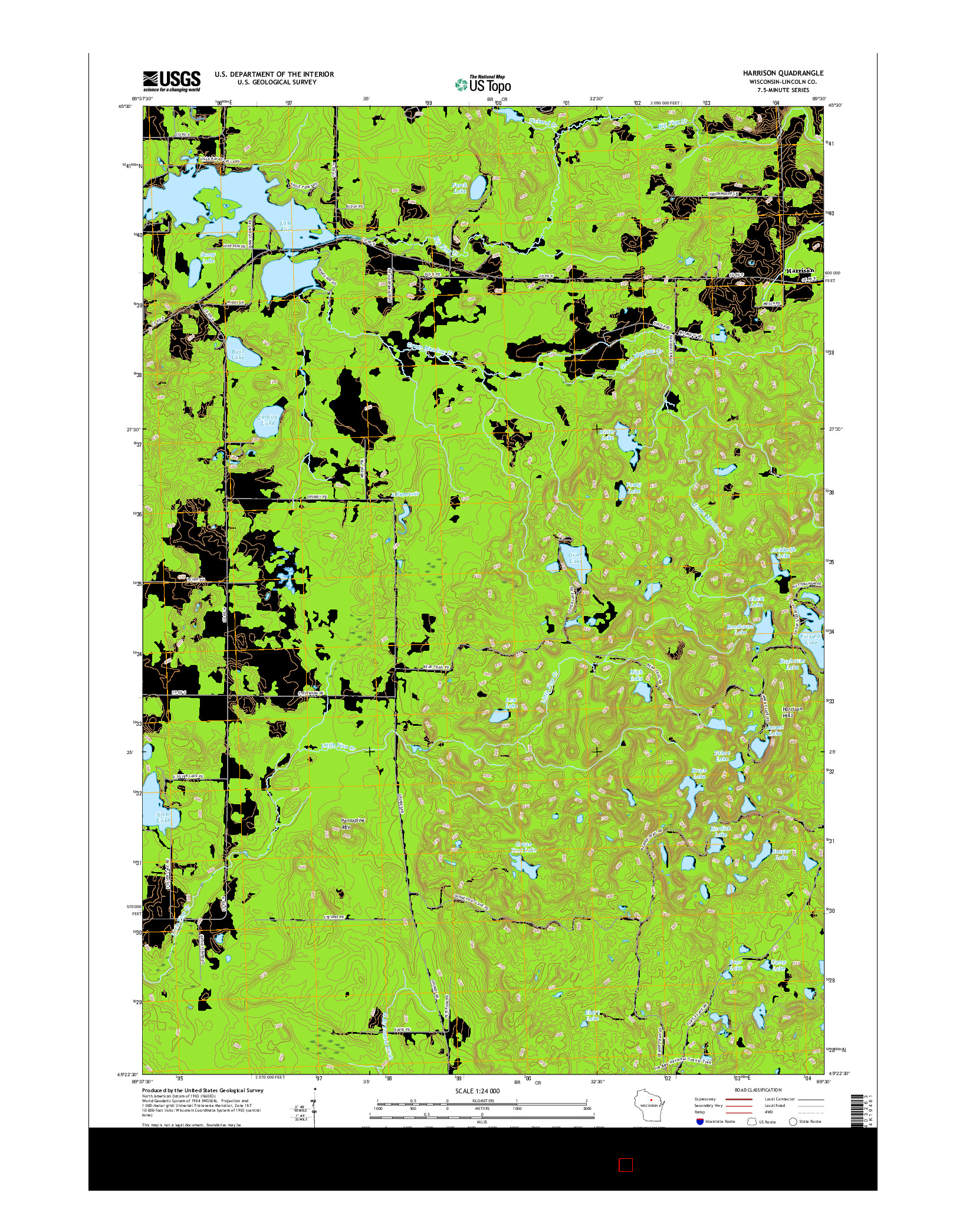 USGS US TOPO 7.5-MINUTE MAP FOR HARRISON, WI 2015