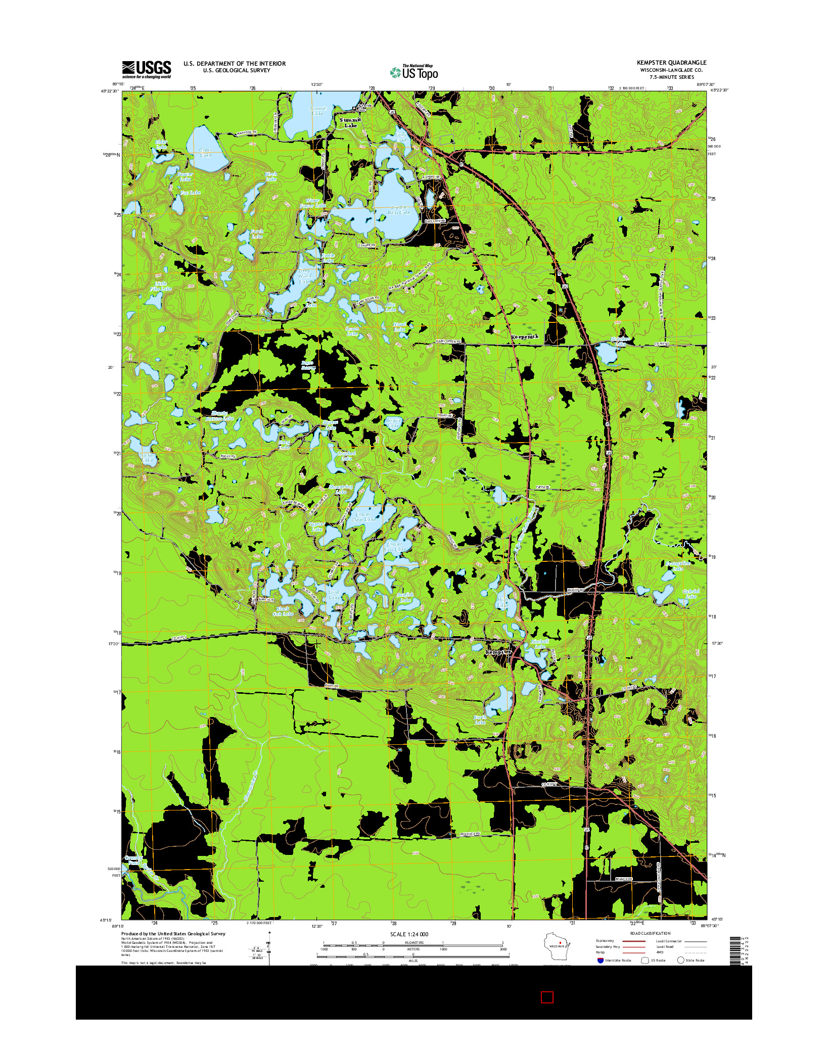 USGS US TOPO 7.5-MINUTE MAP FOR KEMPSTER, WI 2015