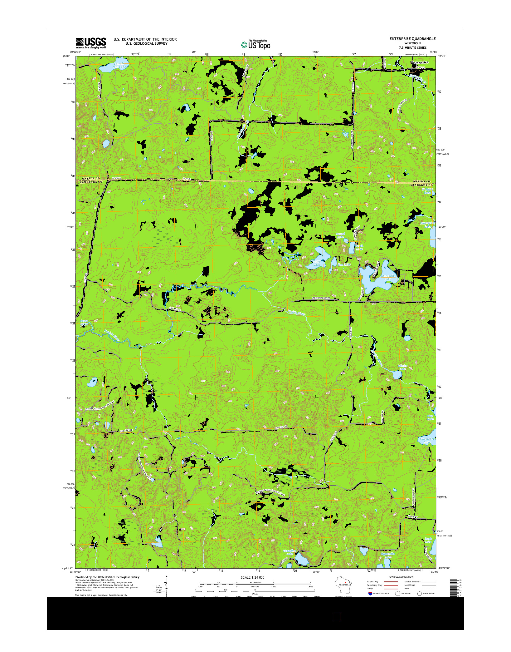 USGS US TOPO 7.5-MINUTE MAP FOR ENTERPRISE, WI 2015