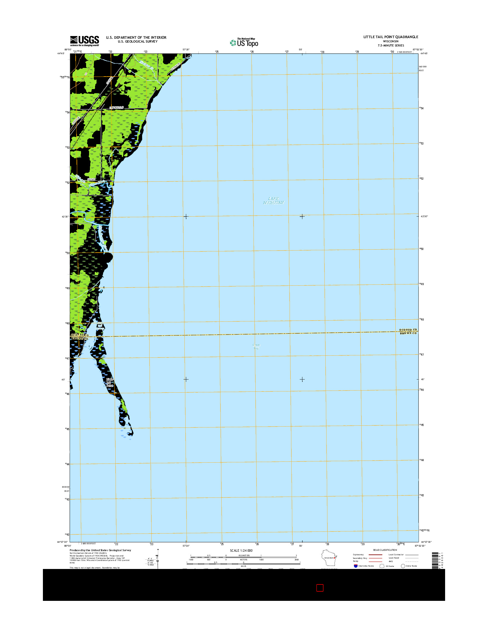 USGS US TOPO 7.5-MINUTE MAP FOR LITTLE TAIL POINT, WI 2015