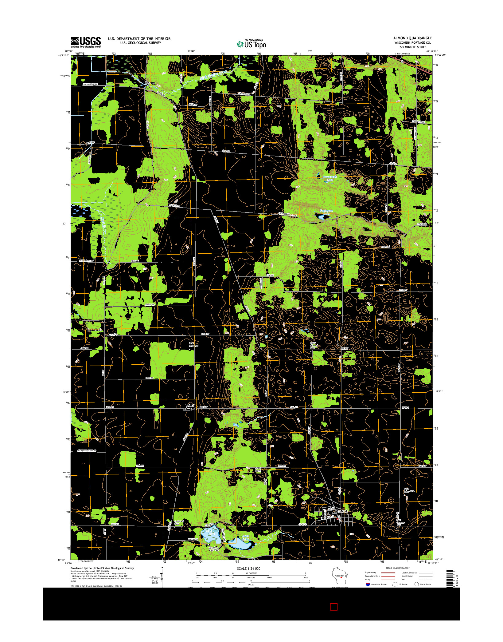 USGS US TOPO 7.5-MINUTE MAP FOR ALMOND, WI 2015
