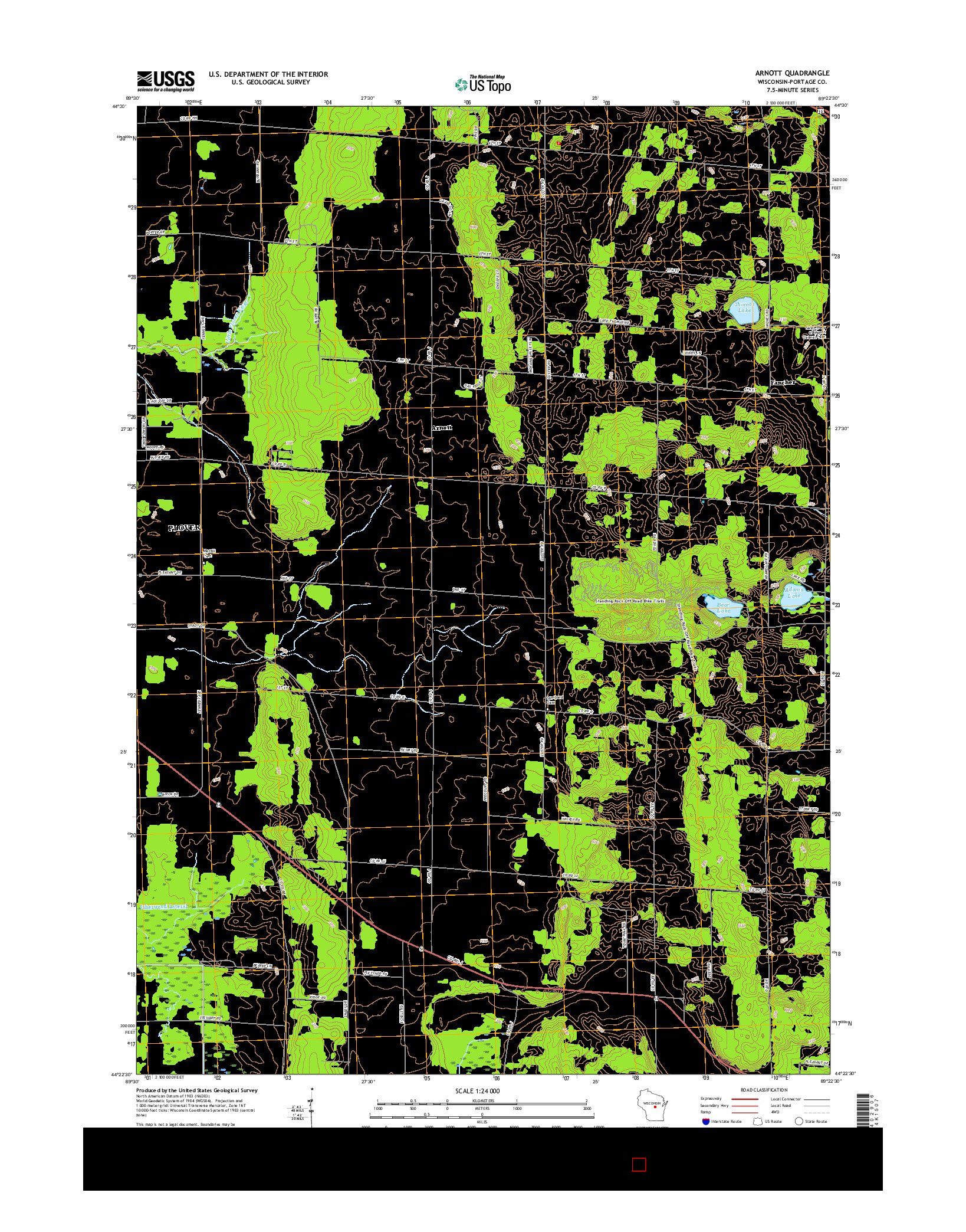 USGS US TOPO 7.5-MINUTE MAP FOR ARNOTT, WI 2015