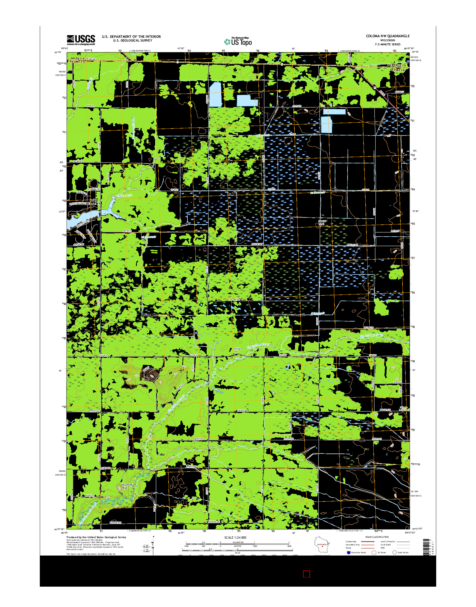 USGS US TOPO 7.5-MINUTE MAP FOR COLOMA NW, WI 2015