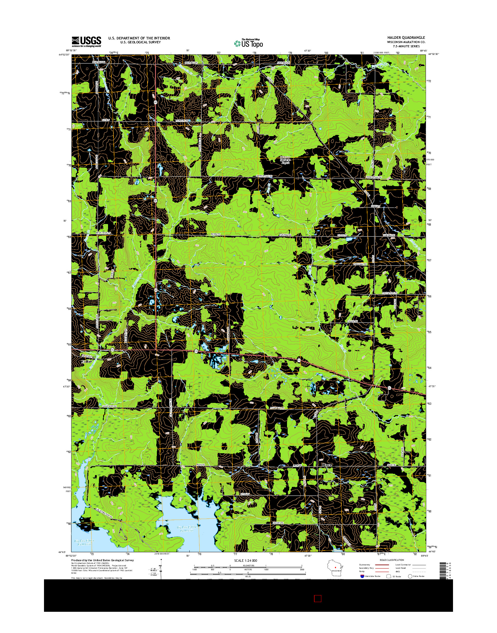 USGS US TOPO 7.5-MINUTE MAP FOR HALDER, WI 2015