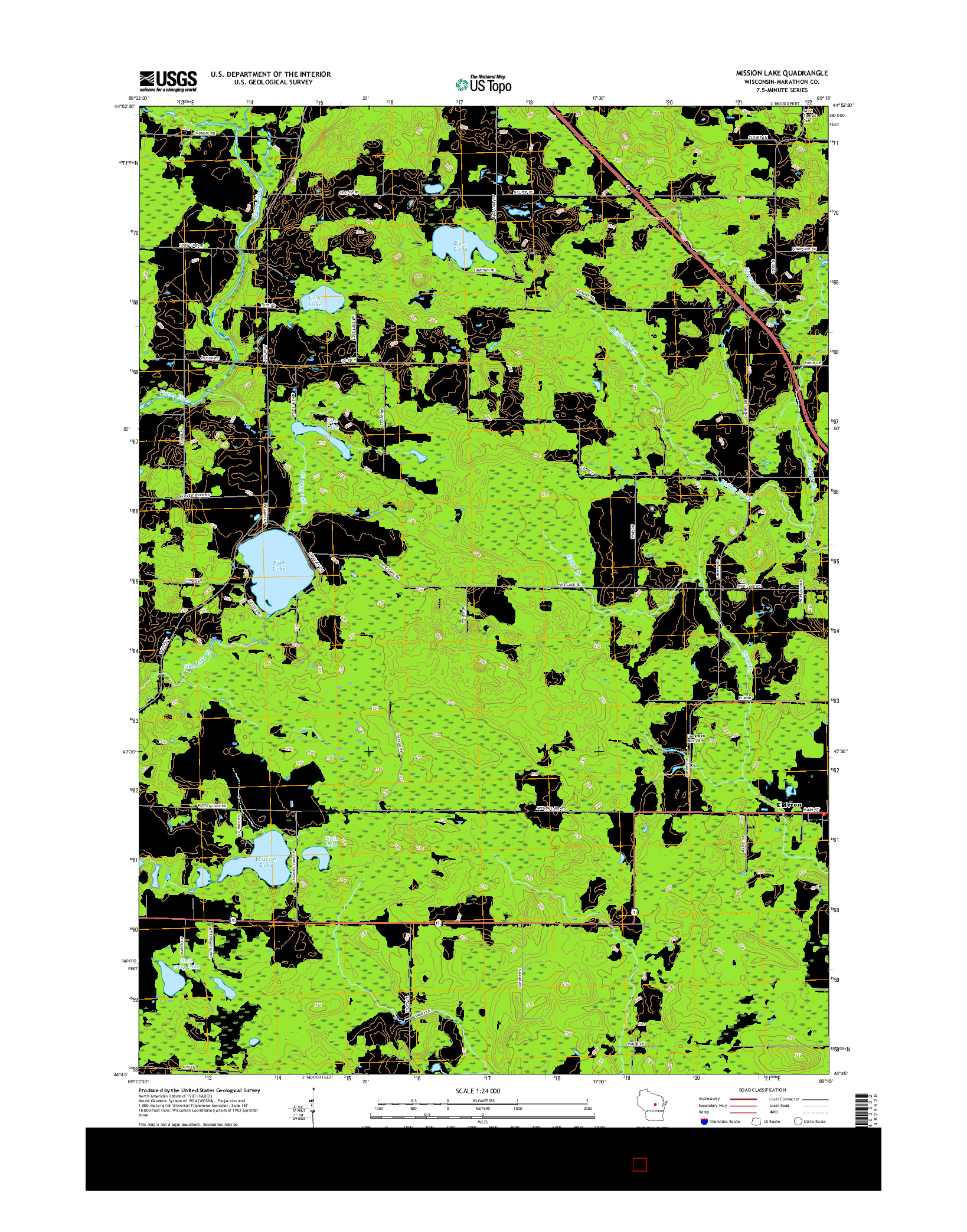 USGS US TOPO 7.5-MINUTE MAP FOR MISSION LAKE, WI 2015