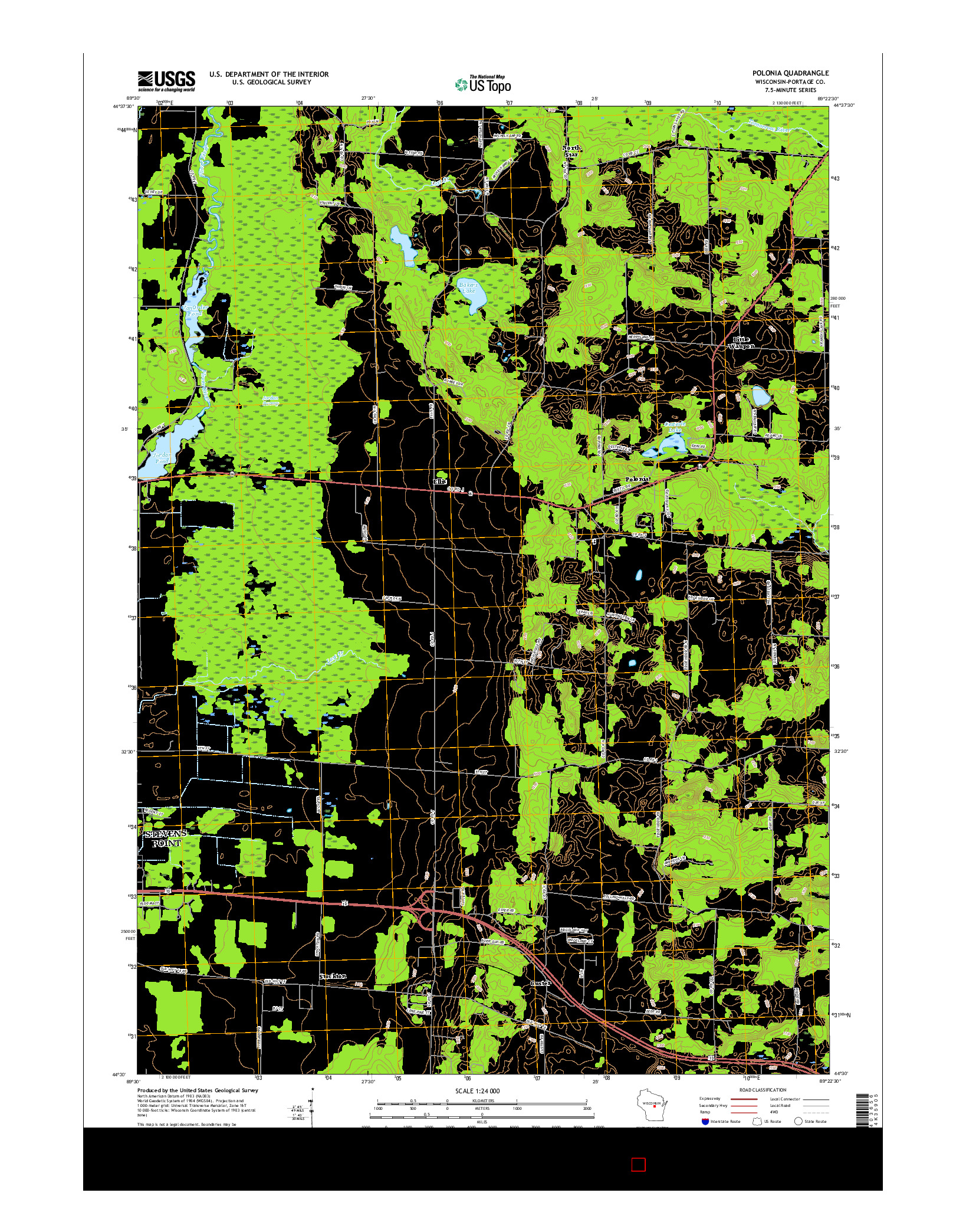USGS US TOPO 7.5-MINUTE MAP FOR POLONIA, WI 2015