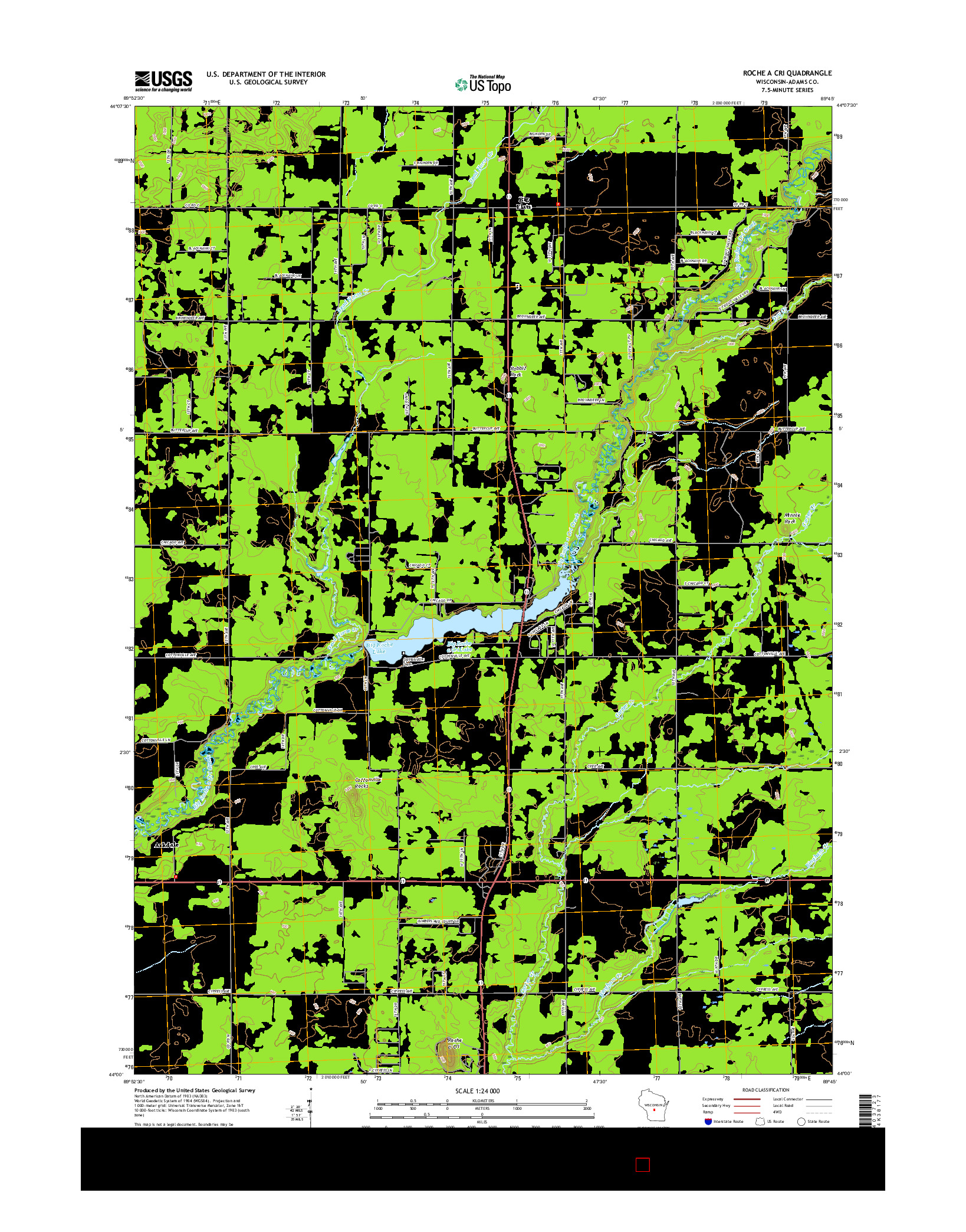 USGS US TOPO 7.5-MINUTE MAP FOR ROCHE A CRI, WI 2015