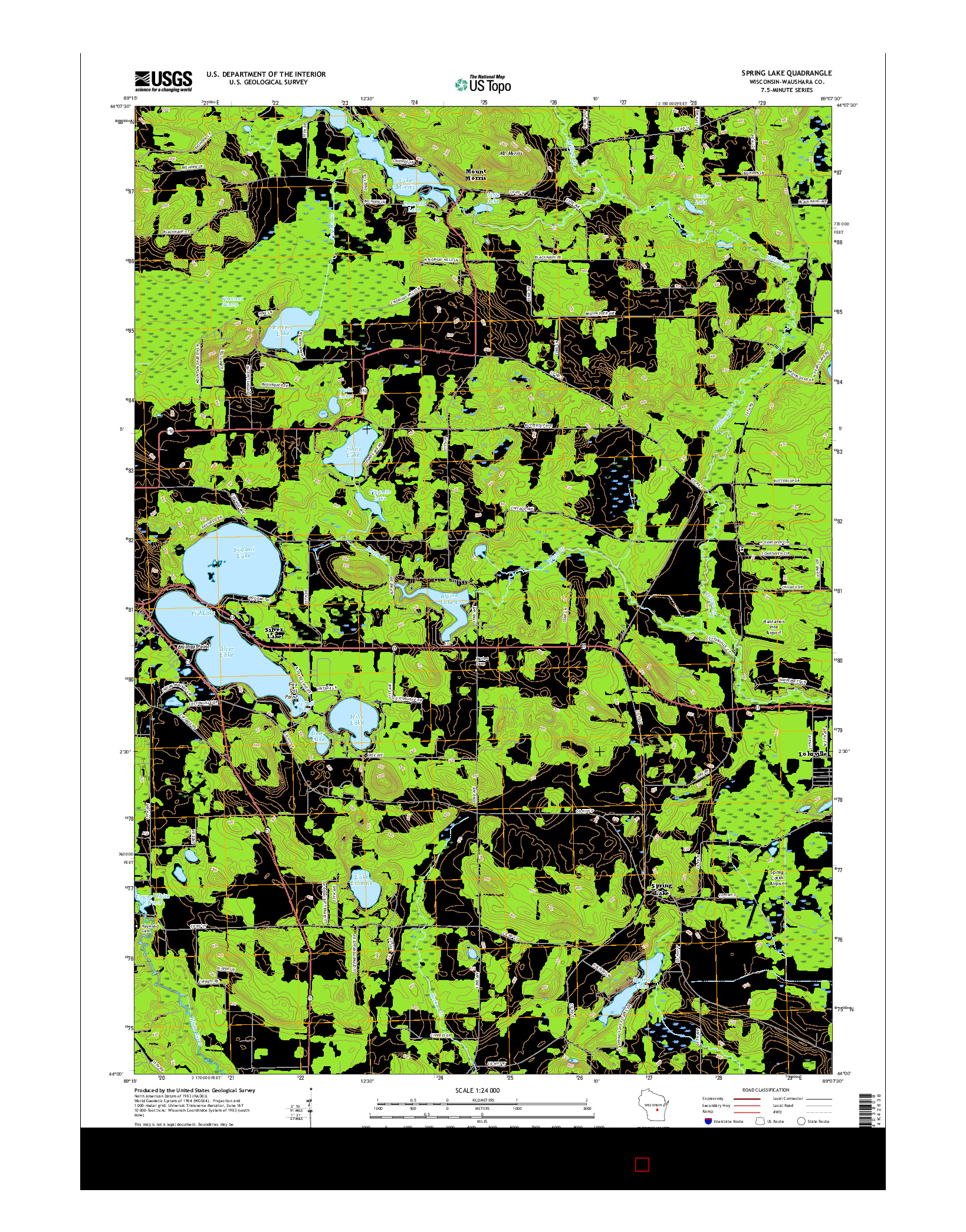 USGS US TOPO 7.5-MINUTE MAP FOR SPRING LAKE, WI 2015