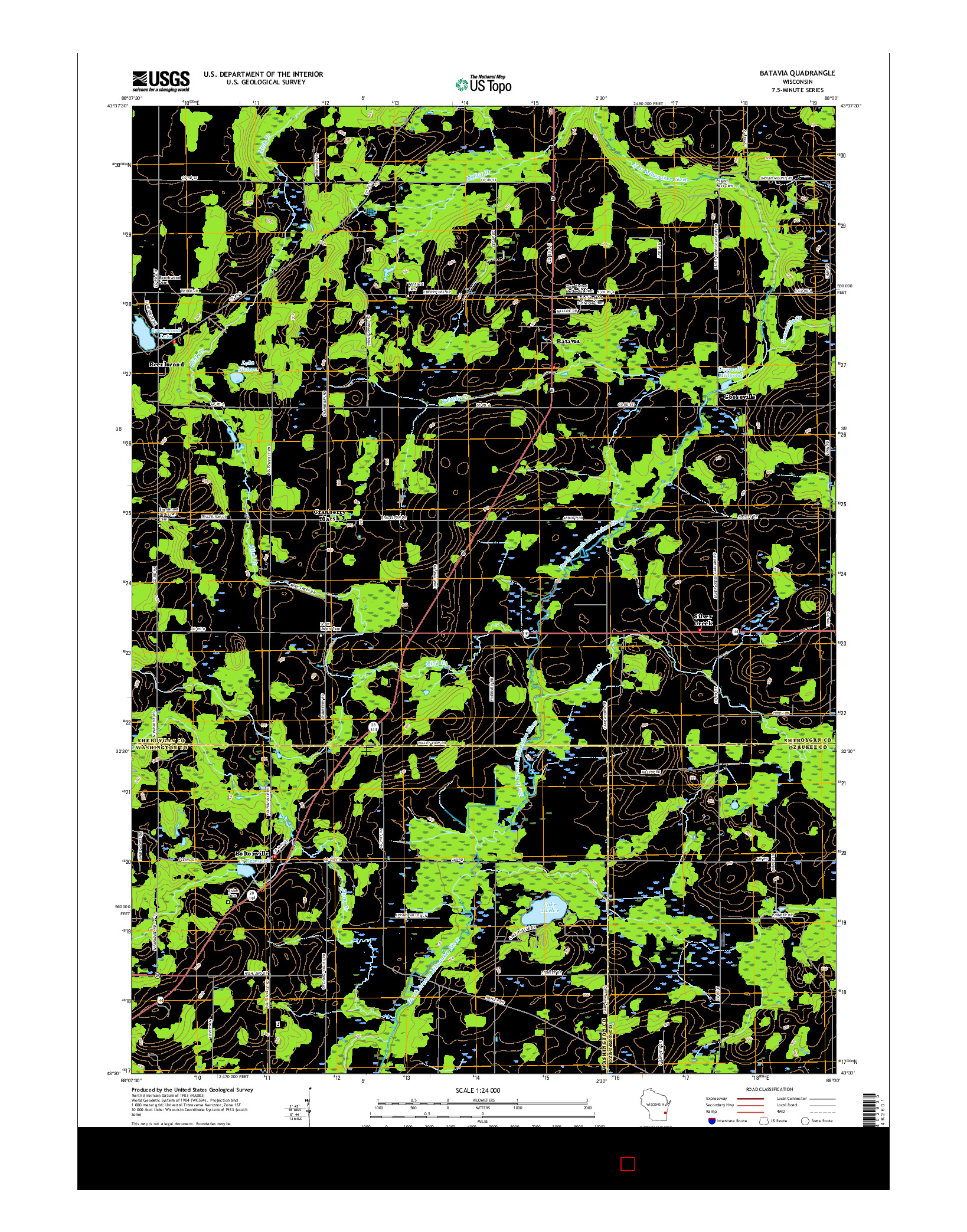 USGS US TOPO 7.5-MINUTE MAP FOR BATAVIA, WI 2015