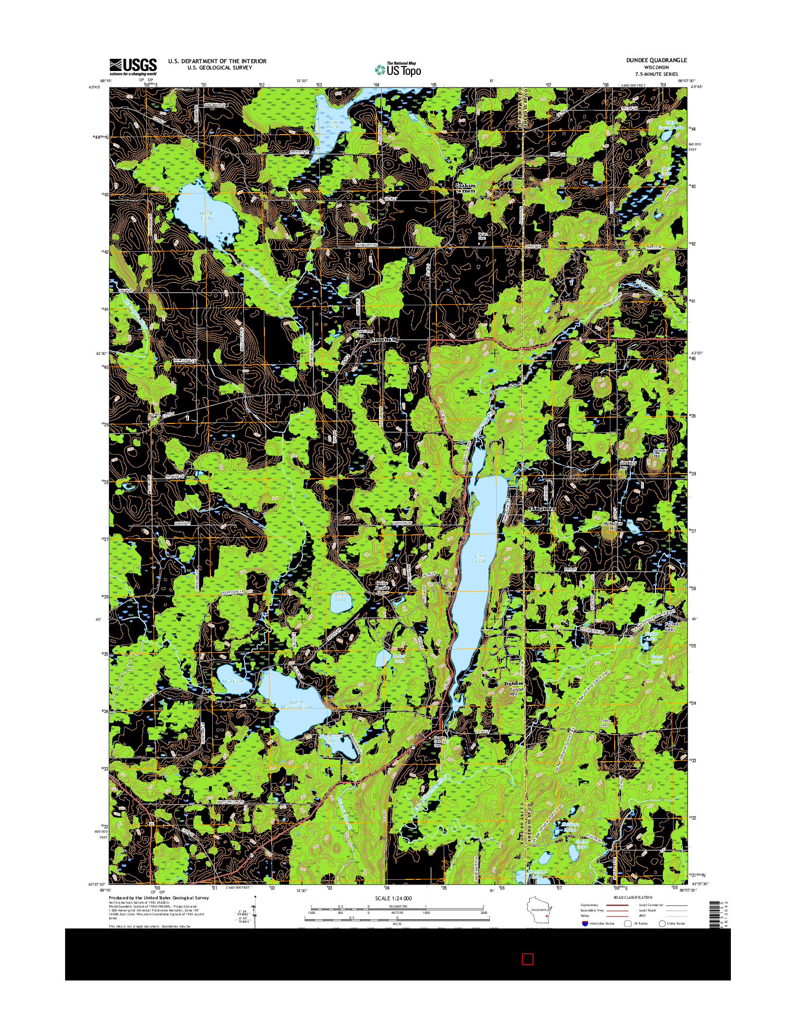 USGS US TOPO 7.5-MINUTE MAP FOR DUNDEE, WI 2015