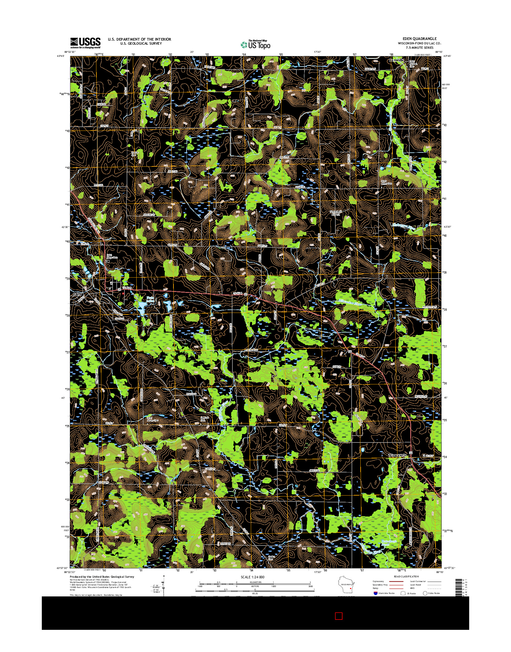 USGS US TOPO 7.5-MINUTE MAP FOR EDEN, WI 2015