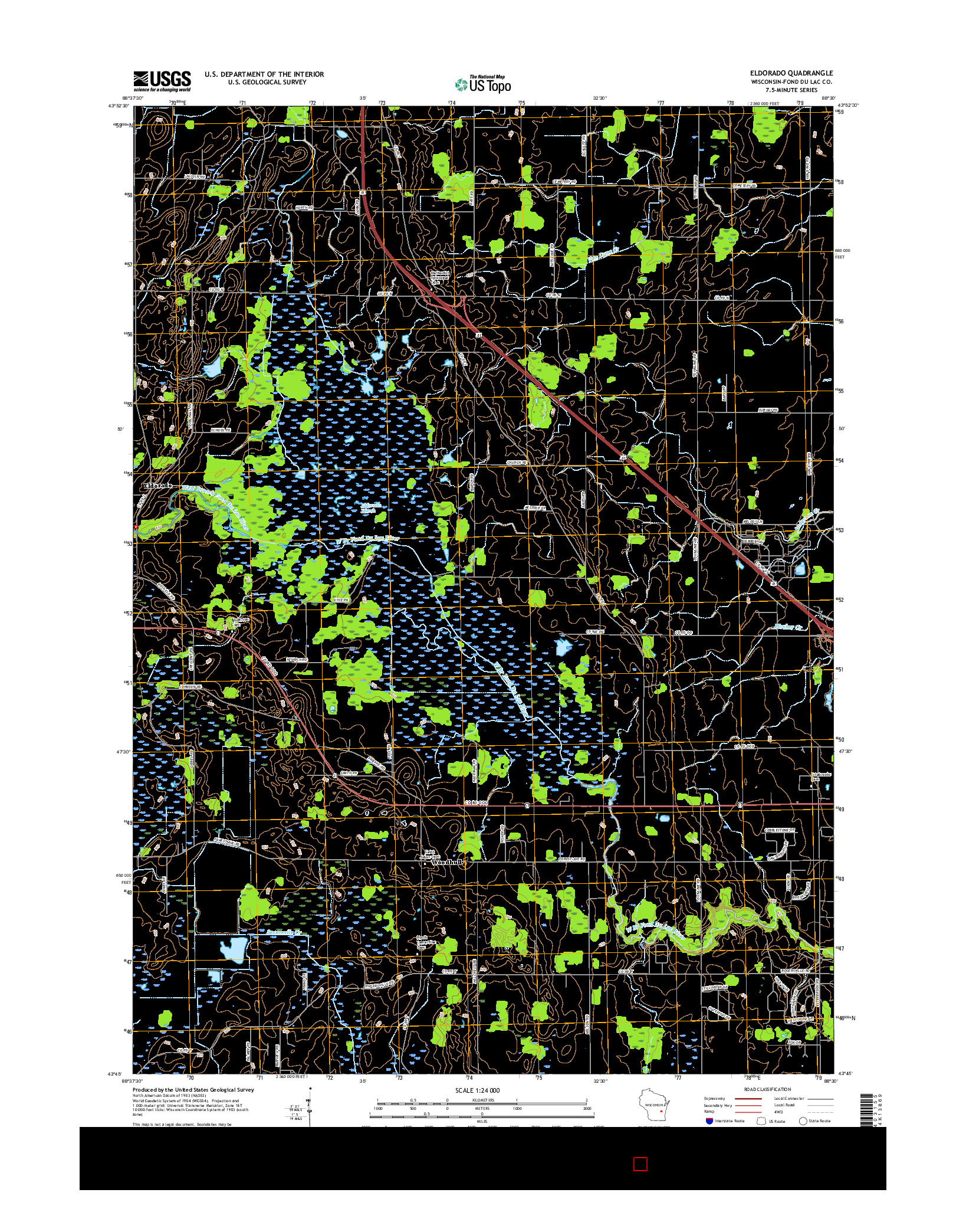 USGS US TOPO 7.5-MINUTE MAP FOR ELDORADO, WI 2015