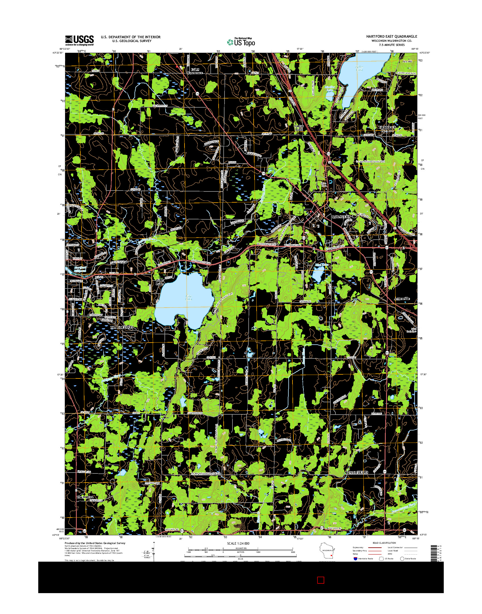 USGS US TOPO 7.5-MINUTE MAP FOR HARTFORD EAST, WI 2015