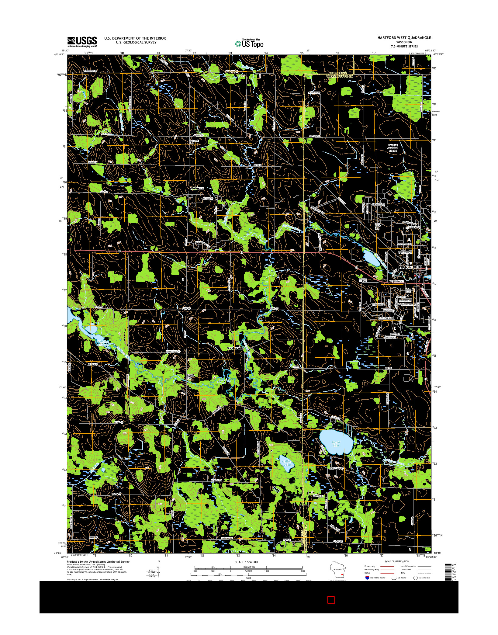 USGS US TOPO 7.5-MINUTE MAP FOR HARTFORD WEST, WI 2015