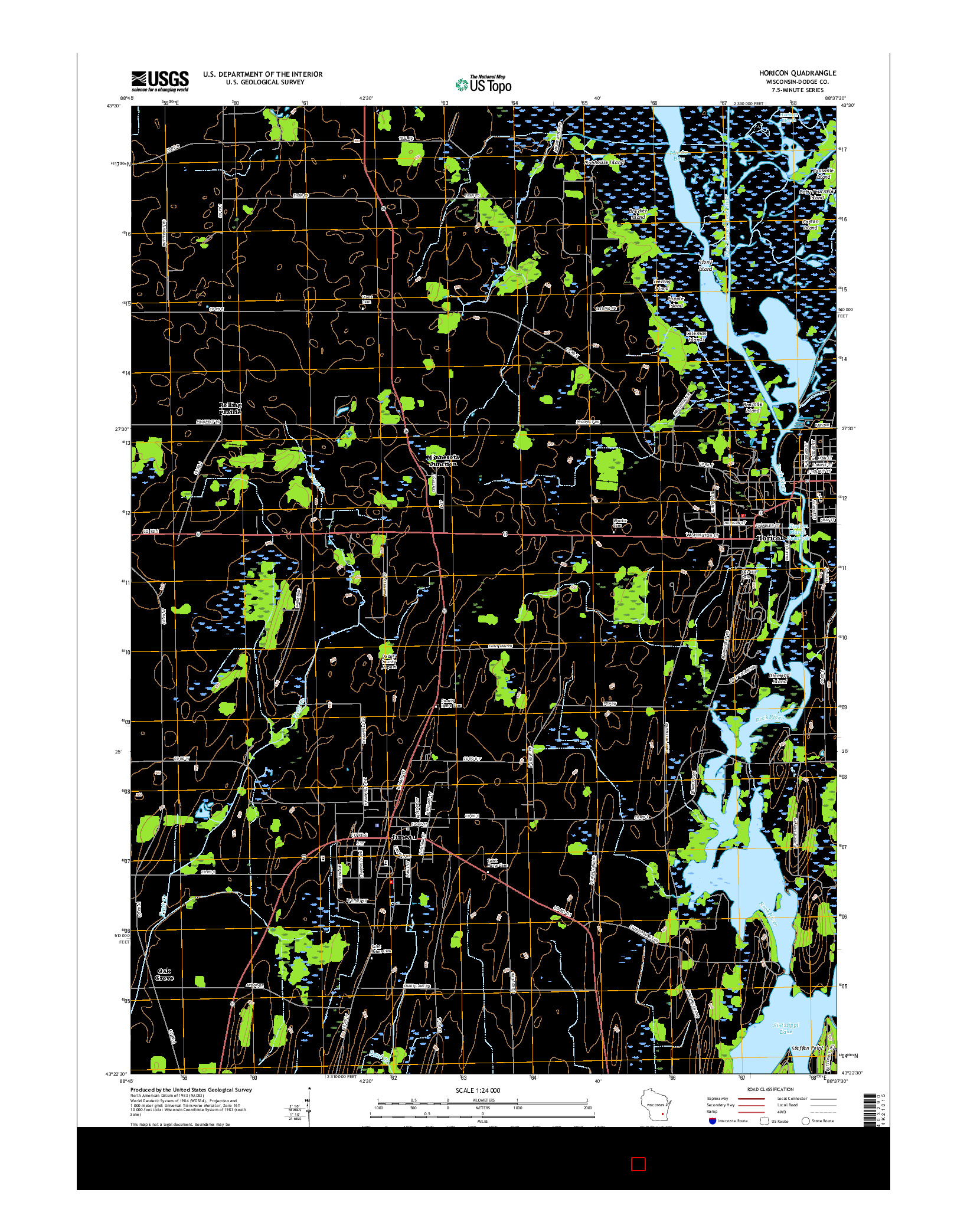 USGS US TOPO 7.5-MINUTE MAP FOR HORICON, WI 2015