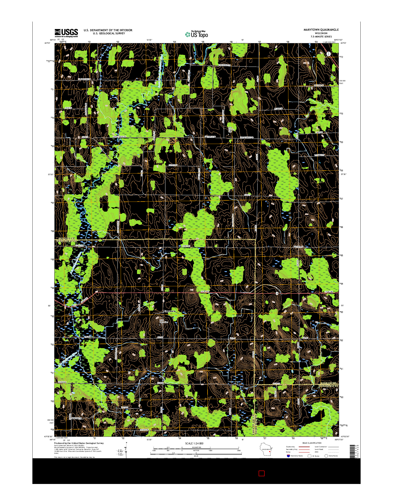 USGS US TOPO 7.5-MINUTE MAP FOR MARYTOWN, WI 2015