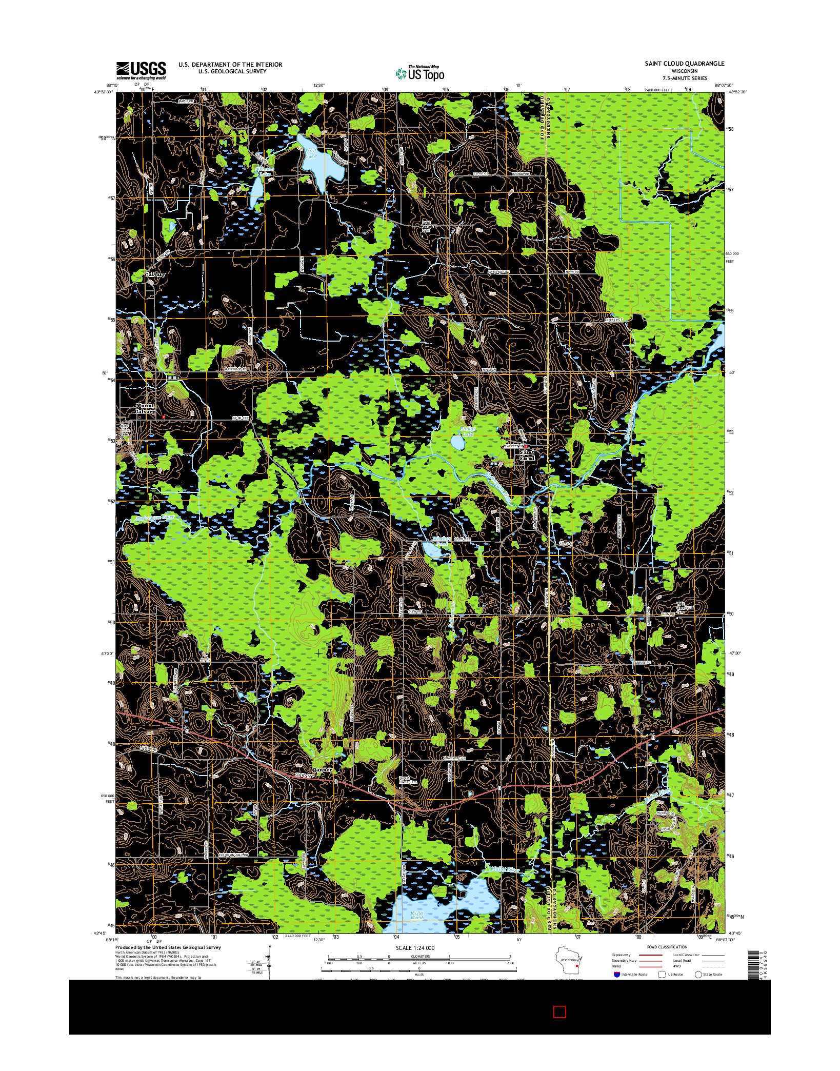 USGS US TOPO 7.5-MINUTE MAP FOR SAINT CLOUD, WI 2015