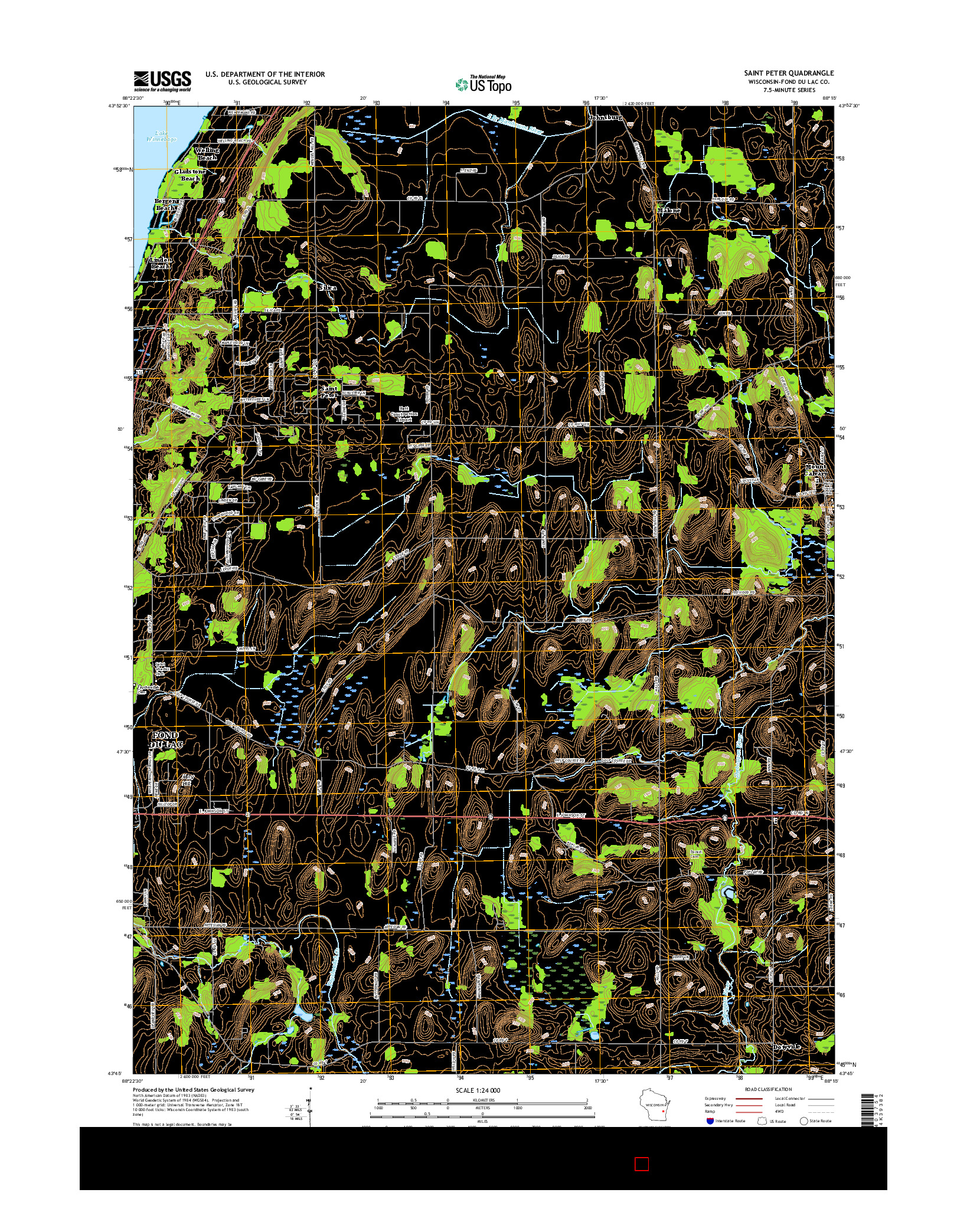 USGS US TOPO 7.5-MINUTE MAP FOR SAINT PETER, WI 2015