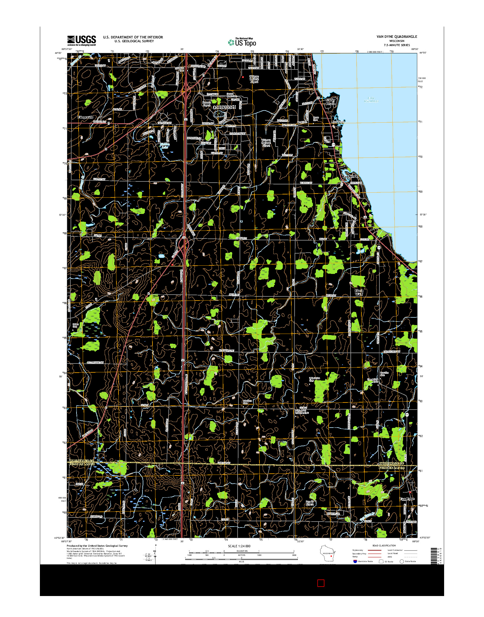 USGS US TOPO 7.5-MINUTE MAP FOR VAN DYNE, WI 2015