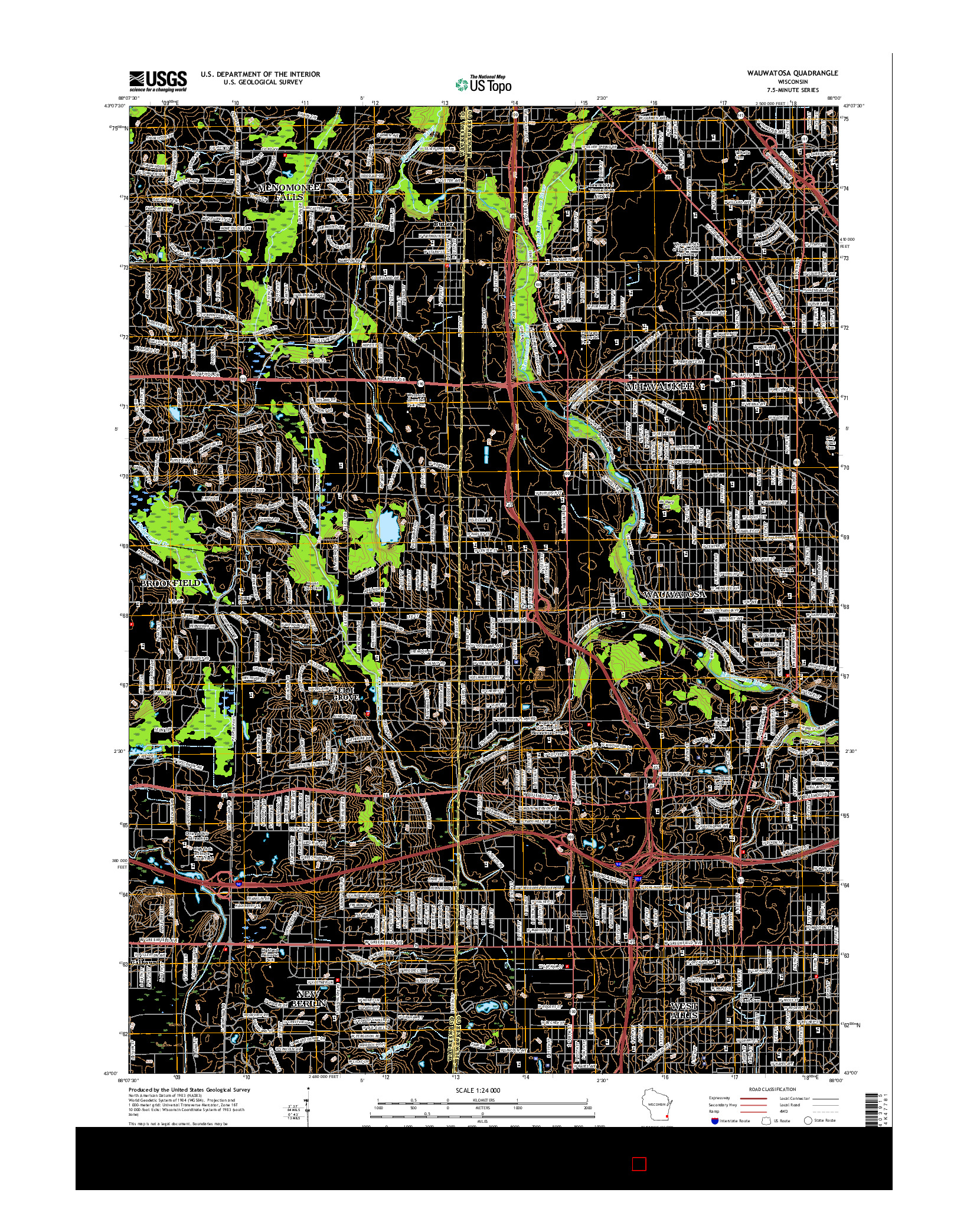 USGS US TOPO 7.5-MINUTE MAP FOR WAUWATOSA, WI 2015