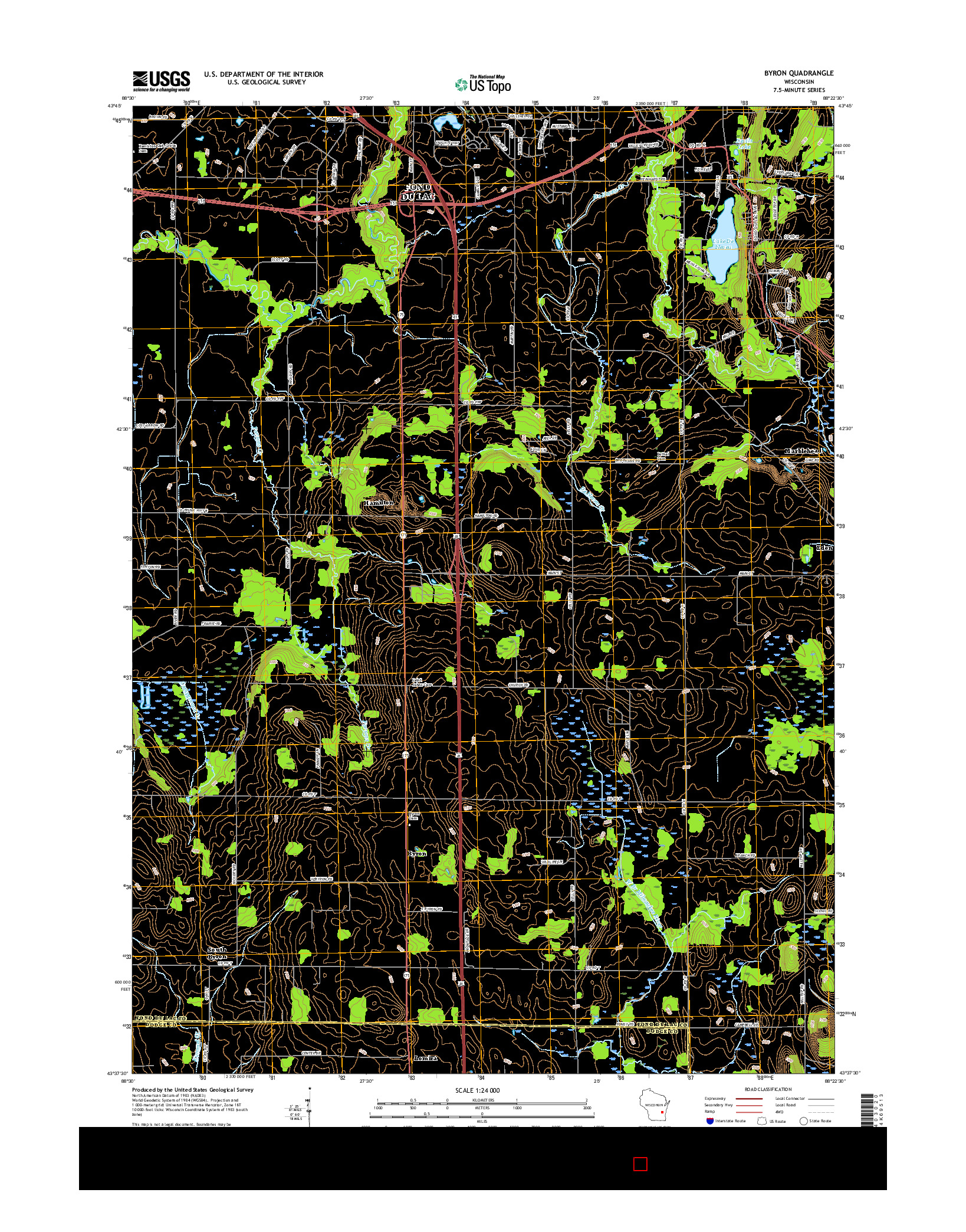 USGS US TOPO 7.5-MINUTE MAP FOR BYRON, WI 2015